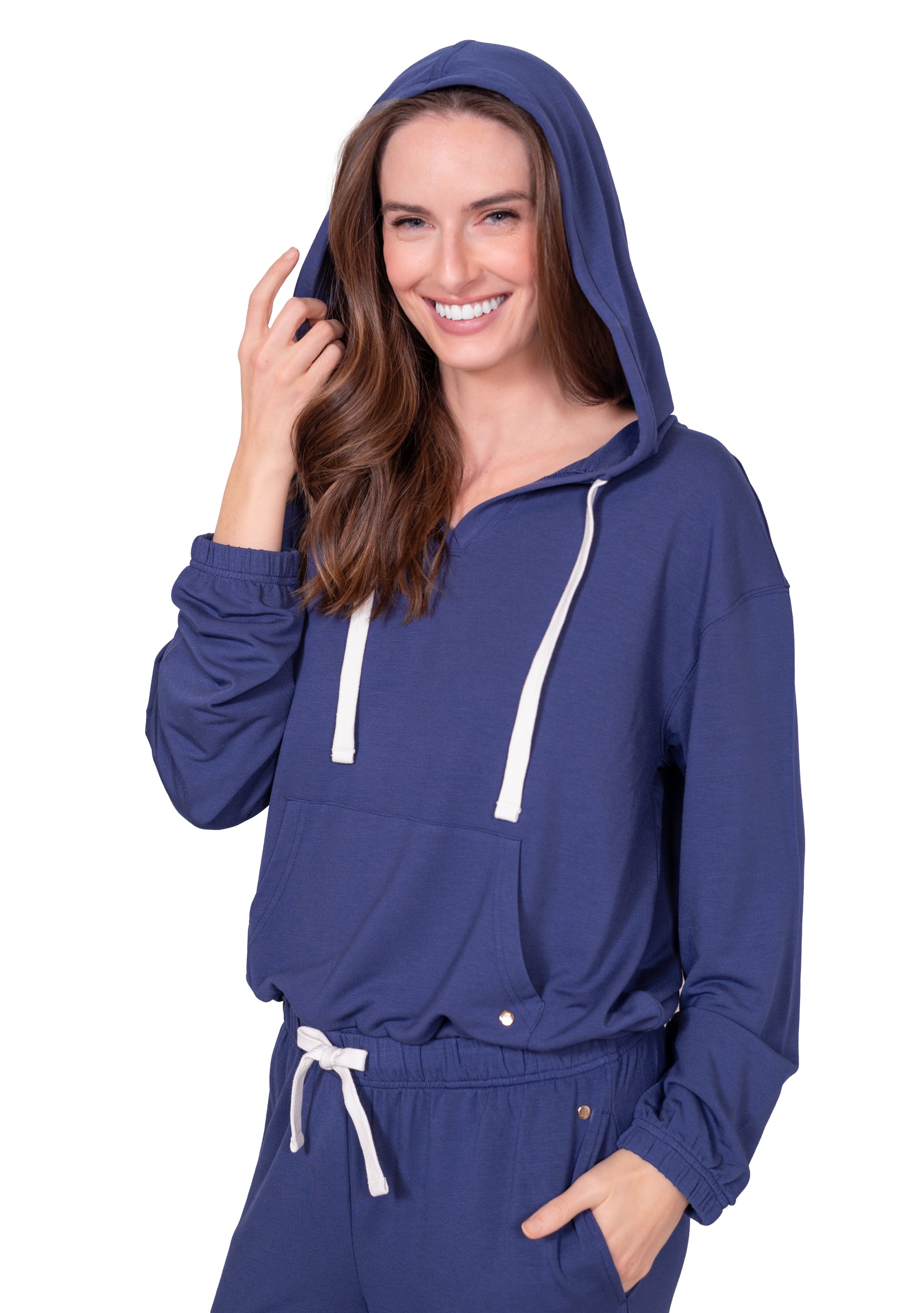 Relaxed Fit V-Neck Hoodie