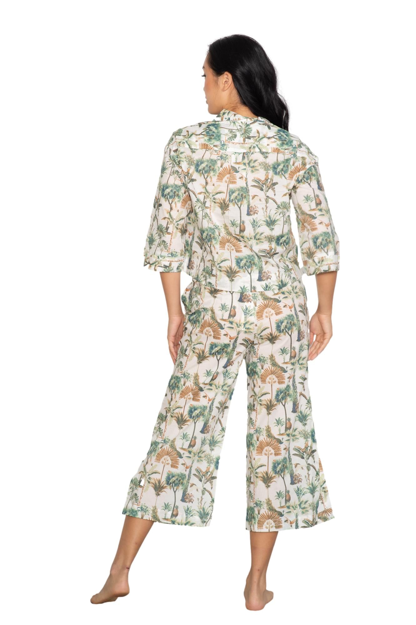 Drop shoulder 3/4 shirt & capri set