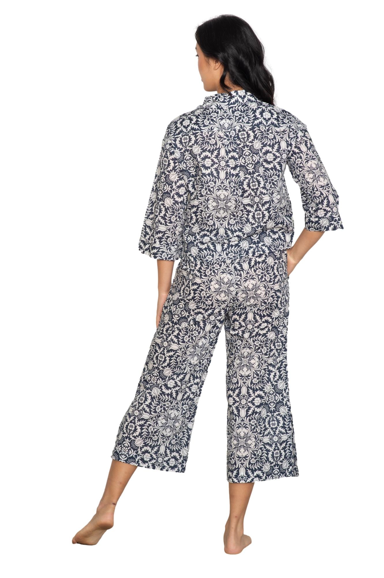 Drop shoulder 3/4 shirt & capri set