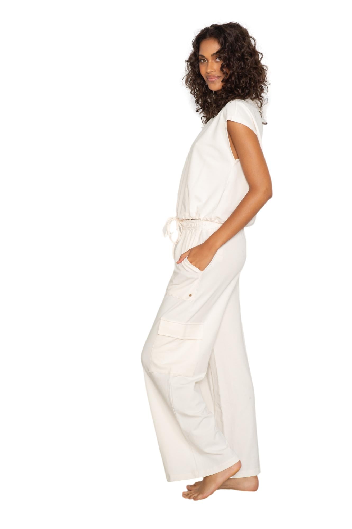 Cap sleeve top & cargo pant set