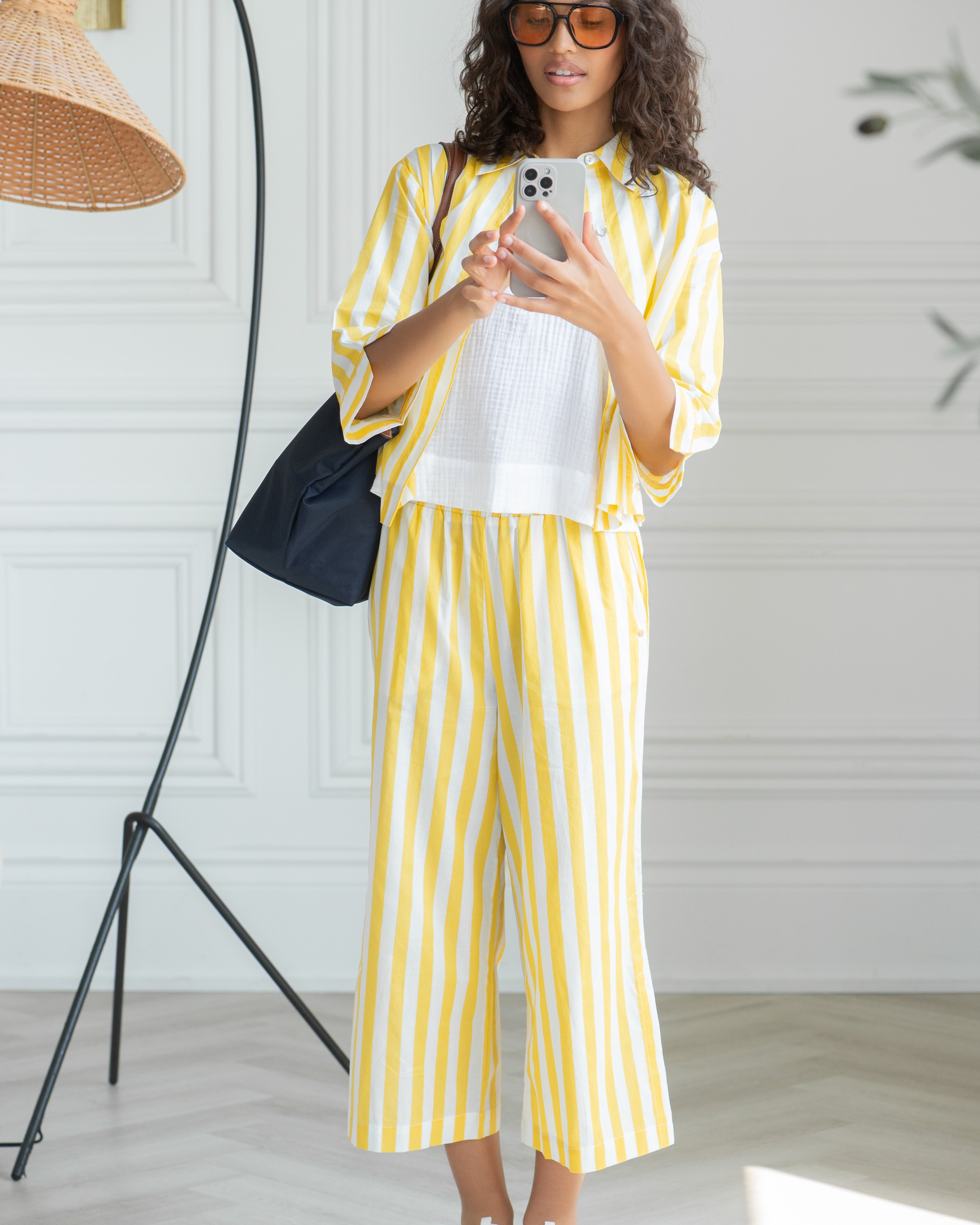 Drop shoulder 3/4 shirt & capri set