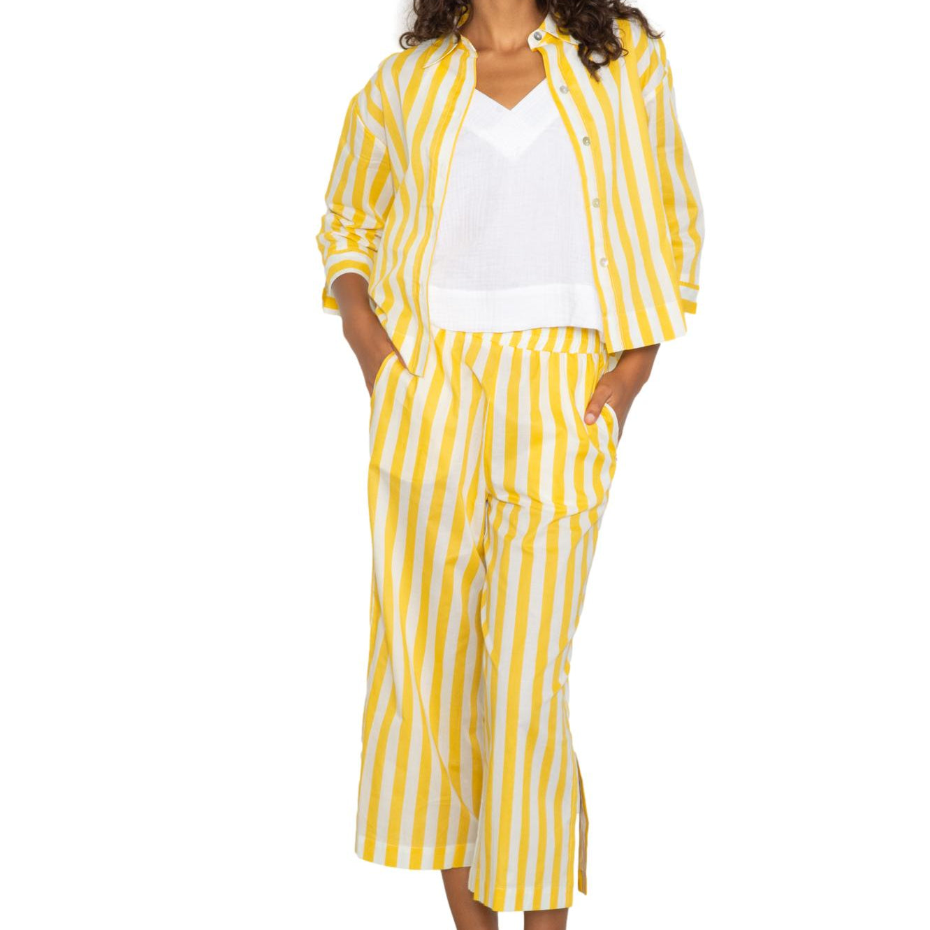 Drop shoulder 3/4 shirt & capri set