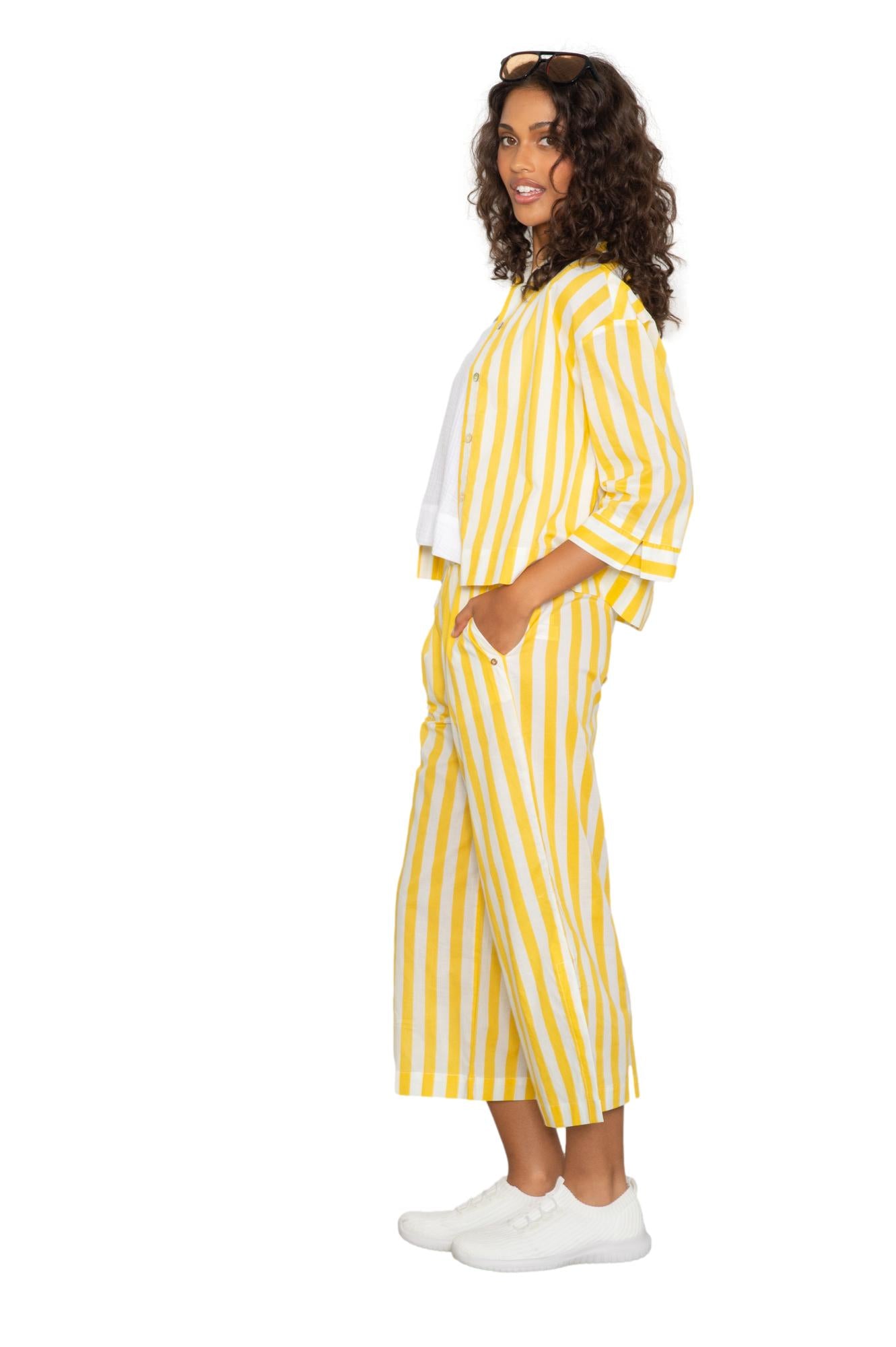 Drop shoulder 3/4 shirt & capri set