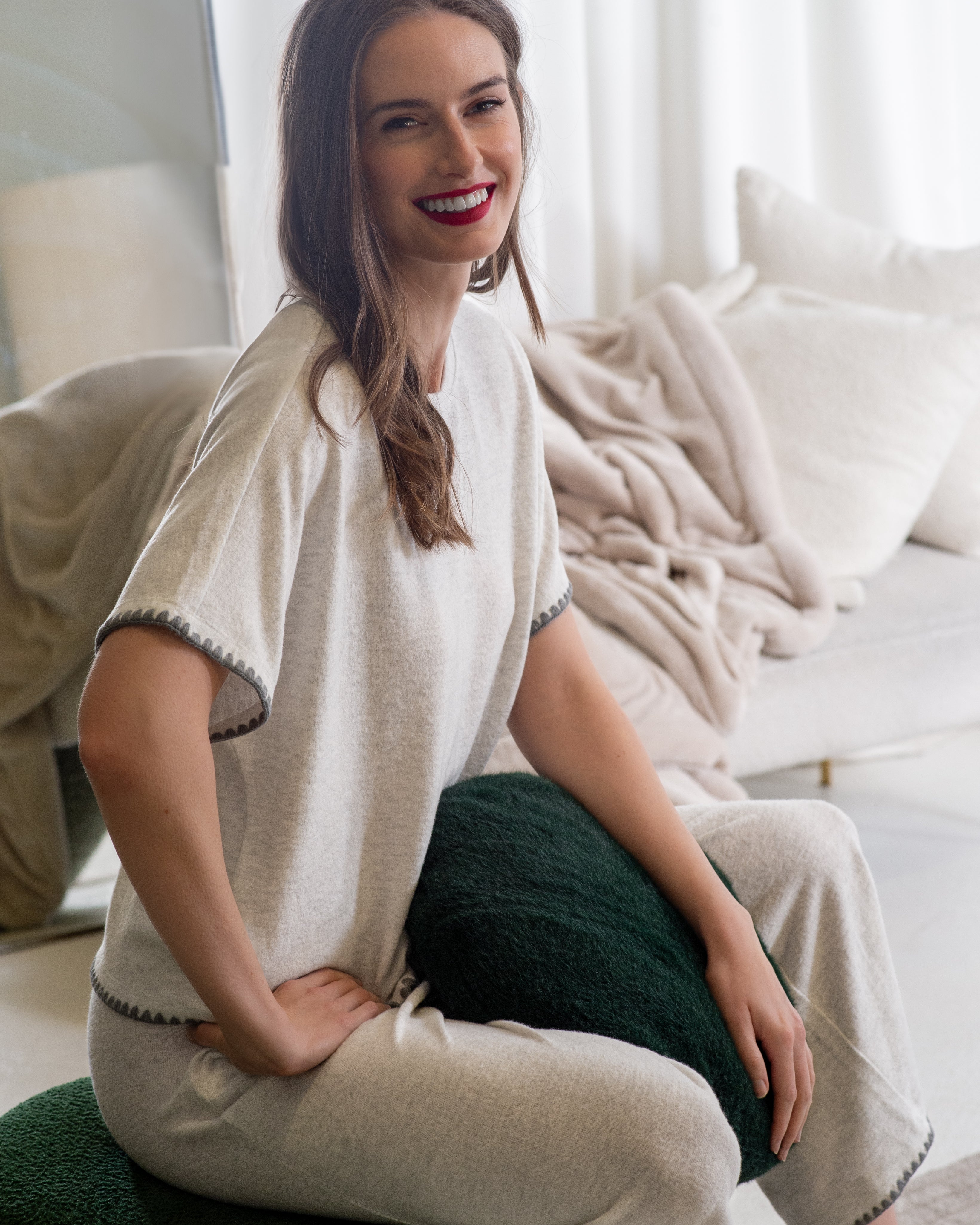 Brushed Blanket Stitch Lounge Tee