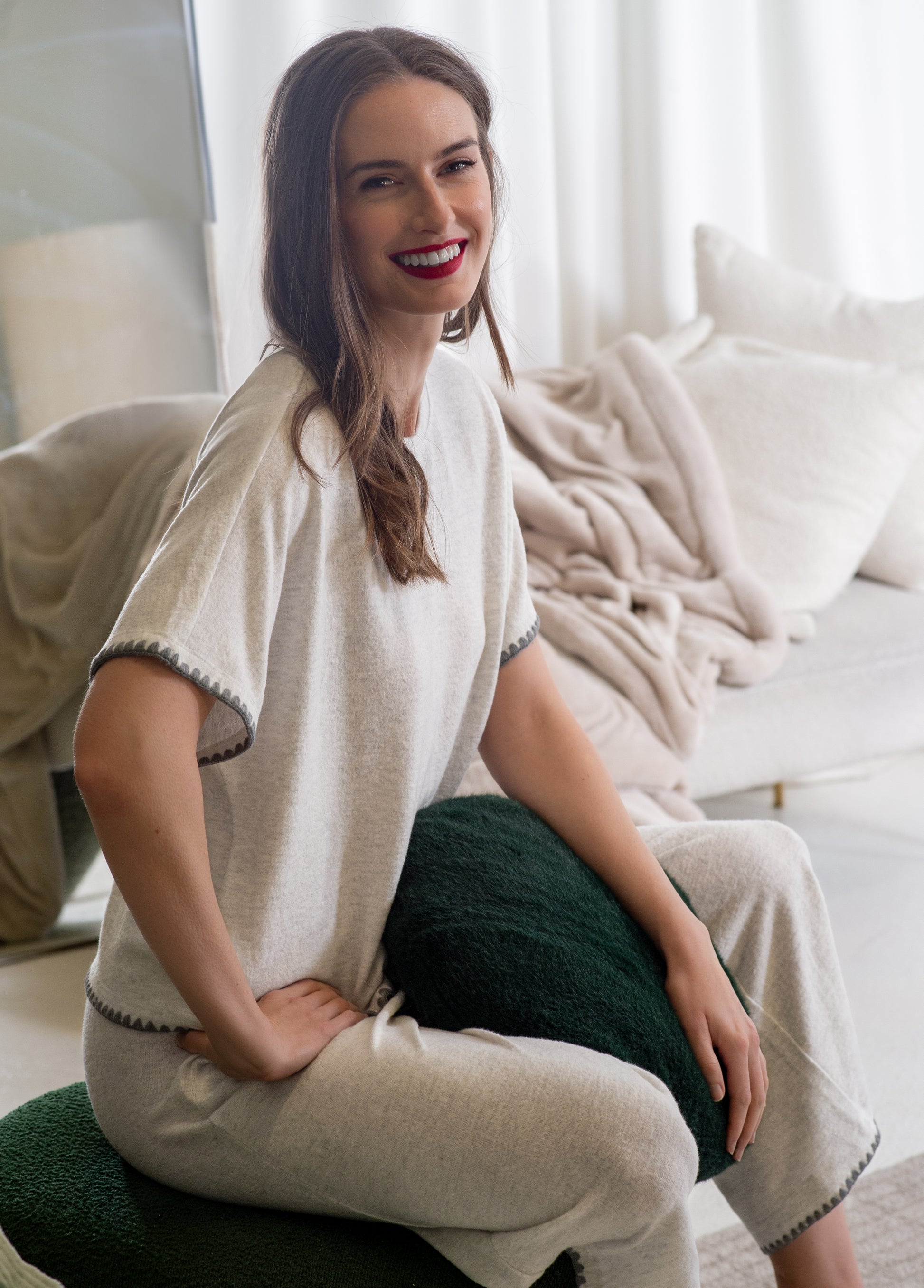 Brushed Blanket Stitch Lounge Tee