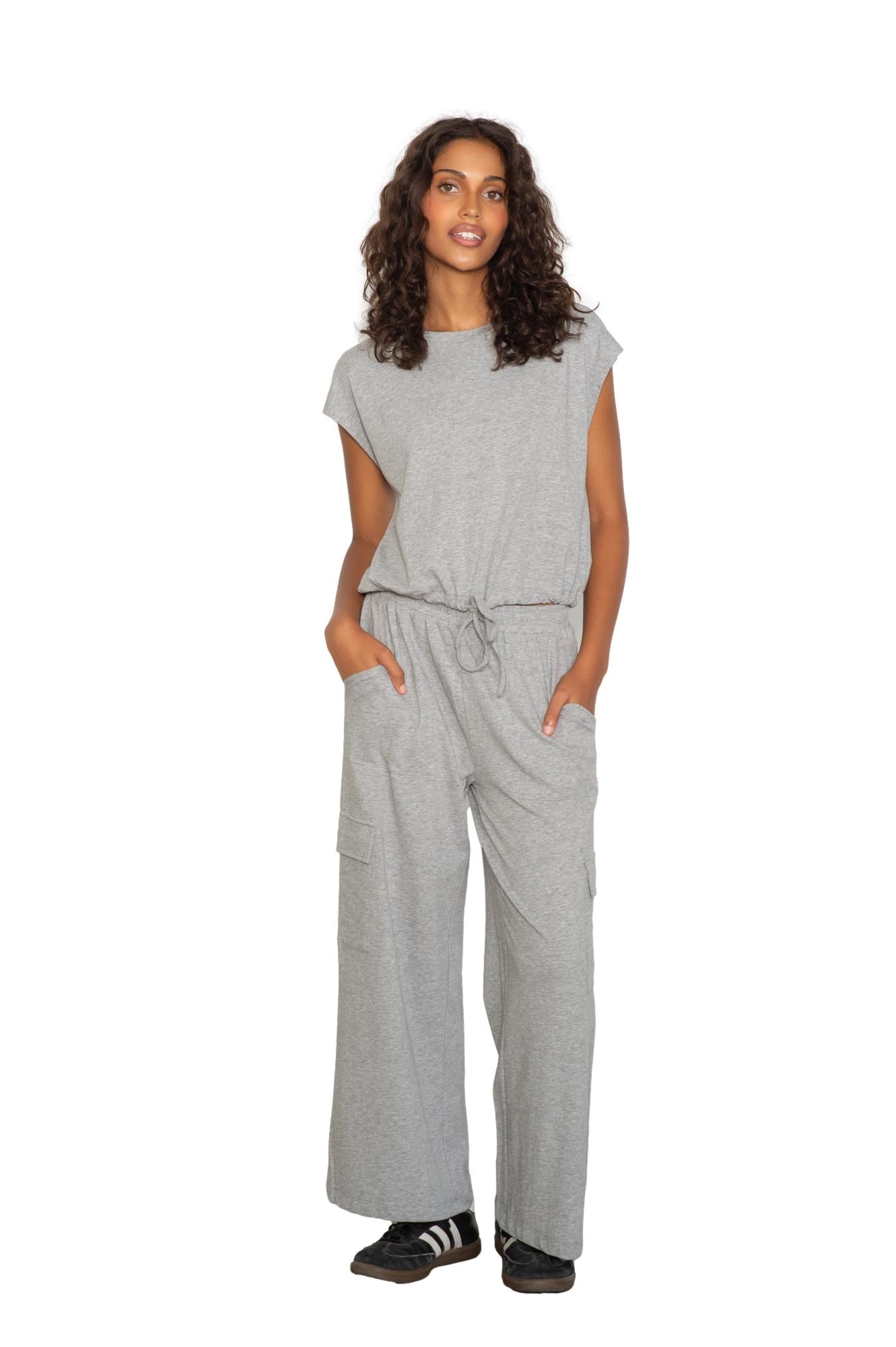 Cap sleeve top & cargo pant set