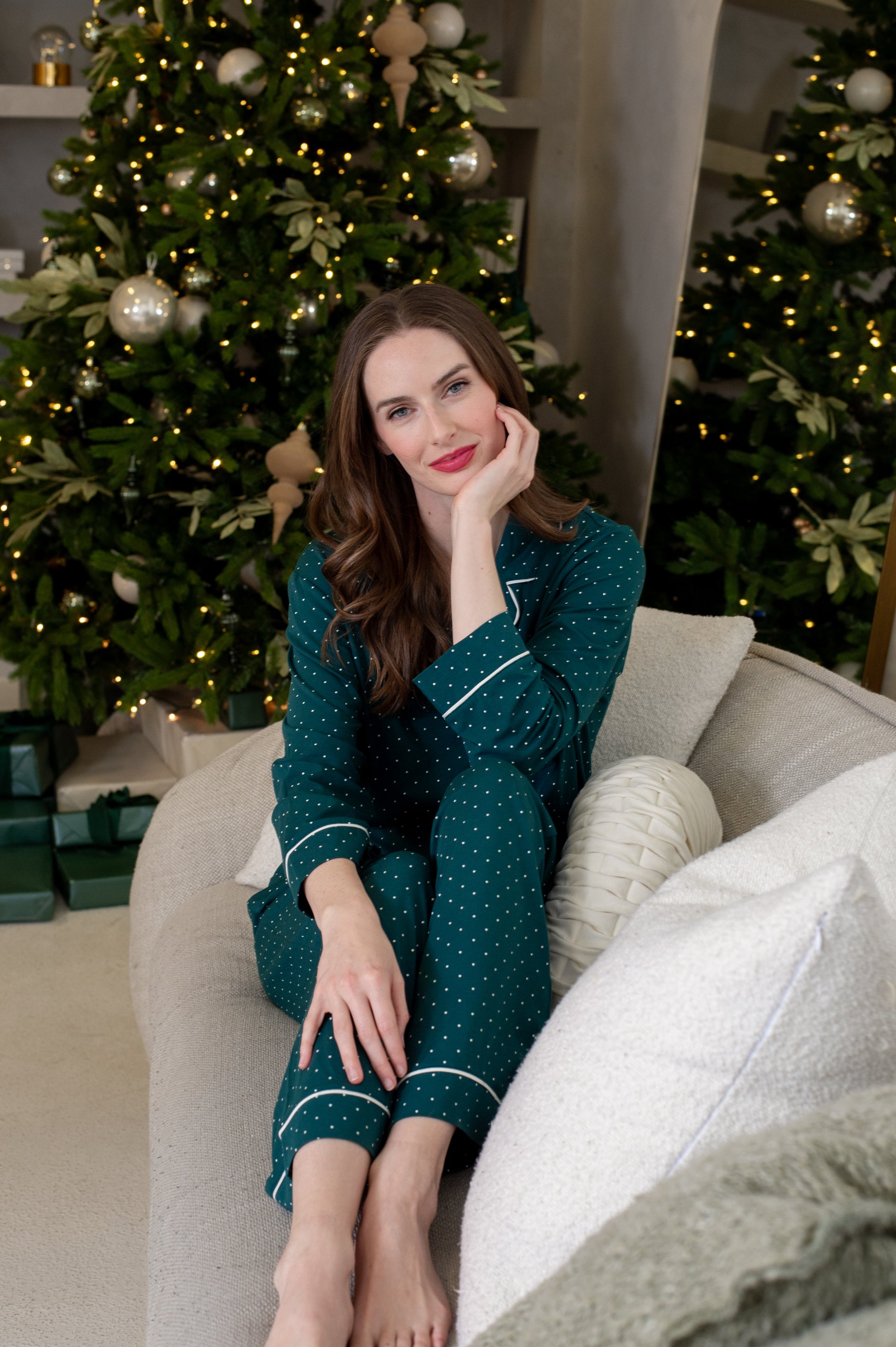 Long Sleeve Notch Collar Pajama Gift Set
