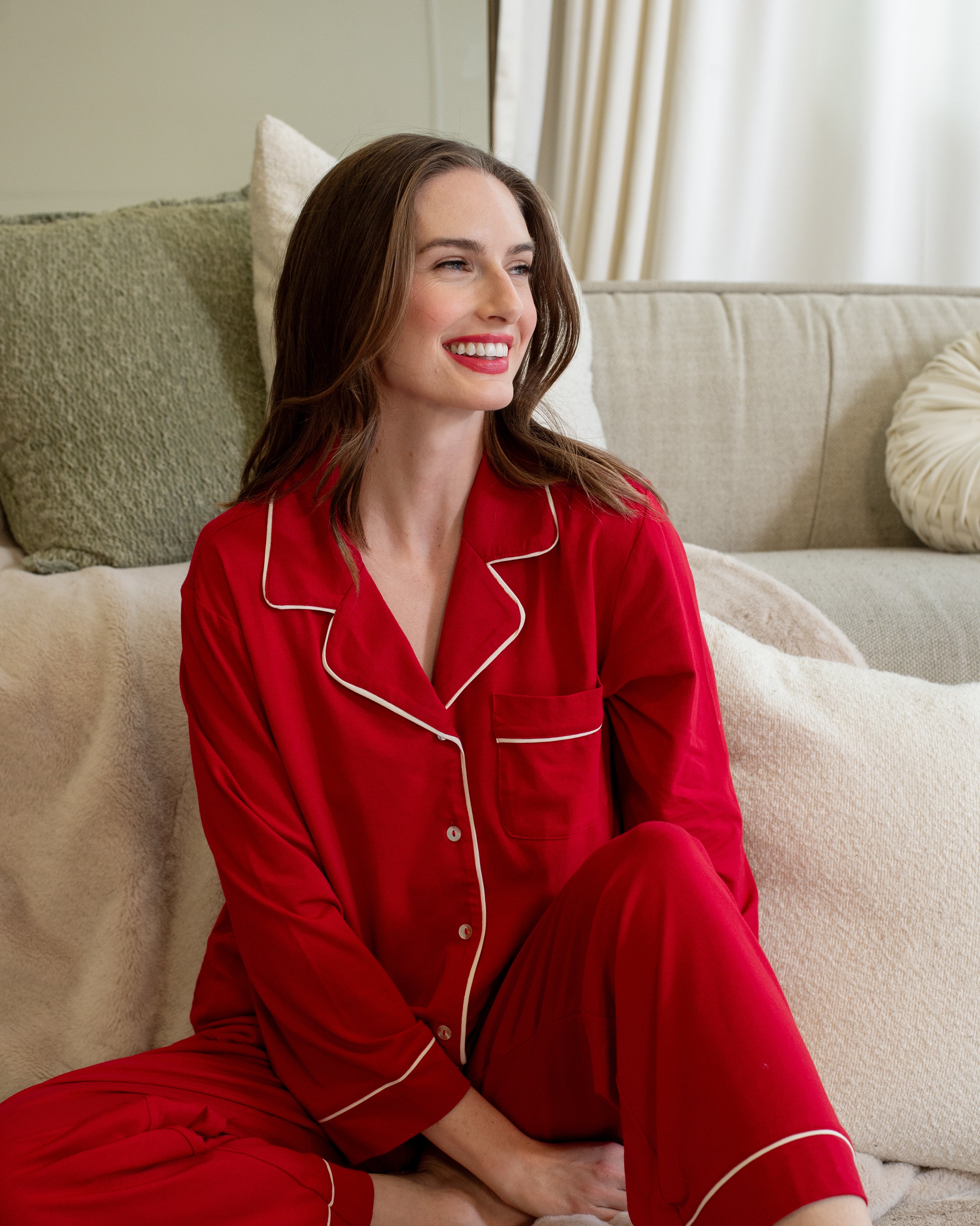 Long Sleeve Notch Collar Pajama Gift Set