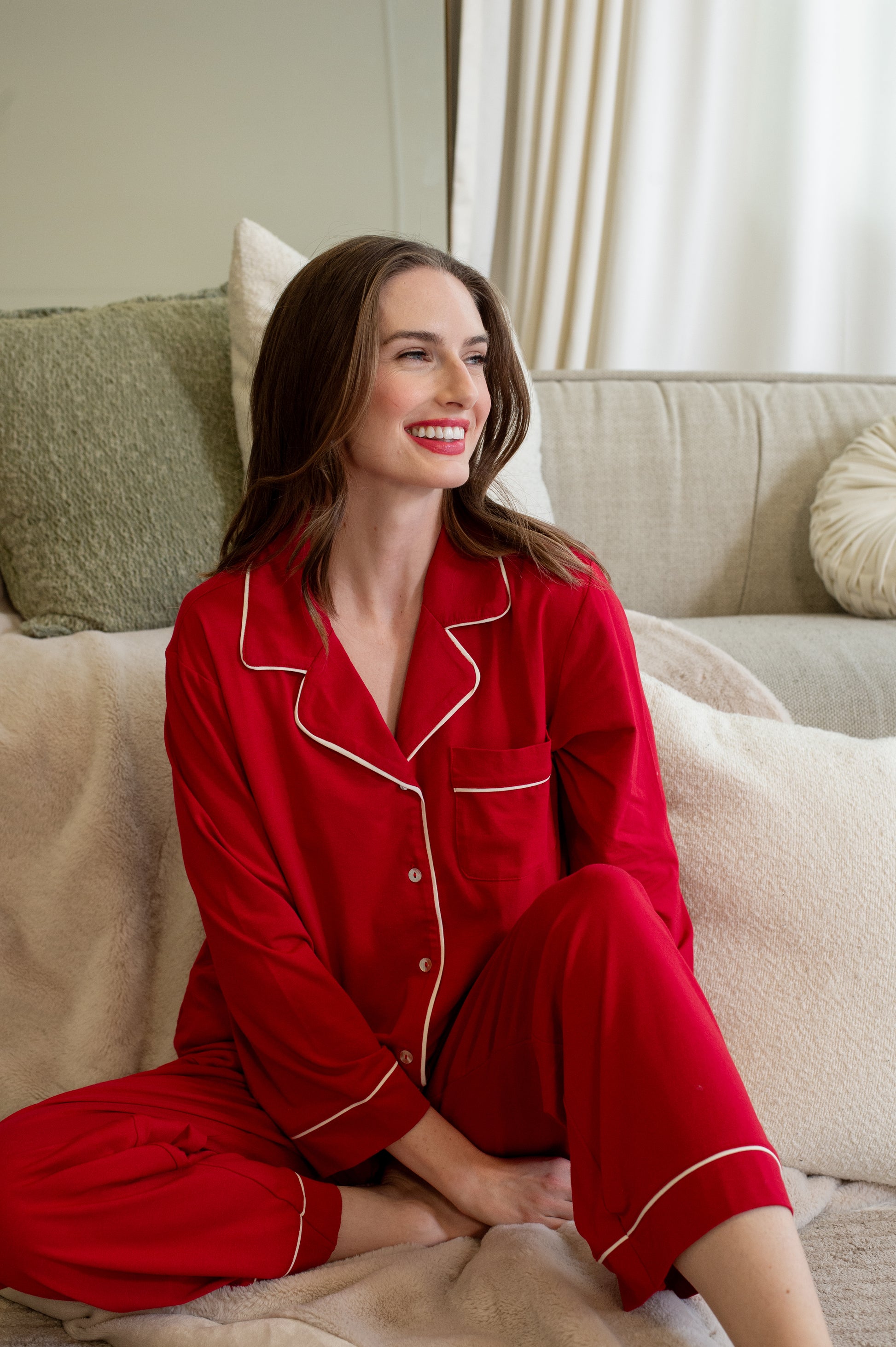 Long Sleeve Notch Collar Pajama Gift Set