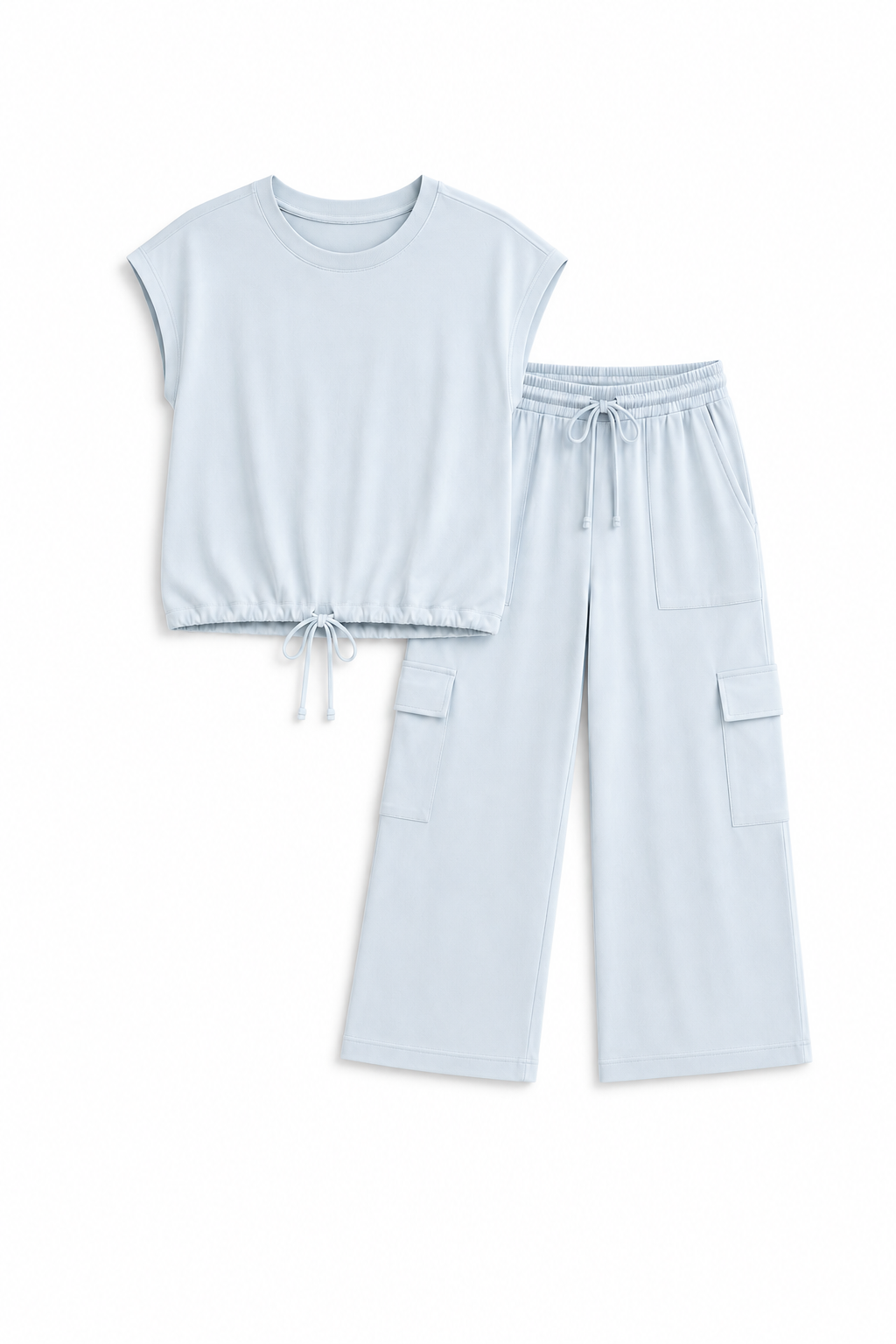 Cap sleeve top & cargo pant set
