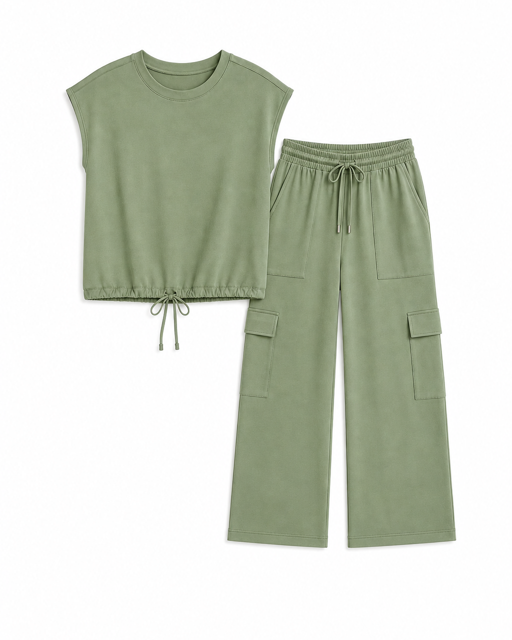 Cap sleeve top & cargo pant set