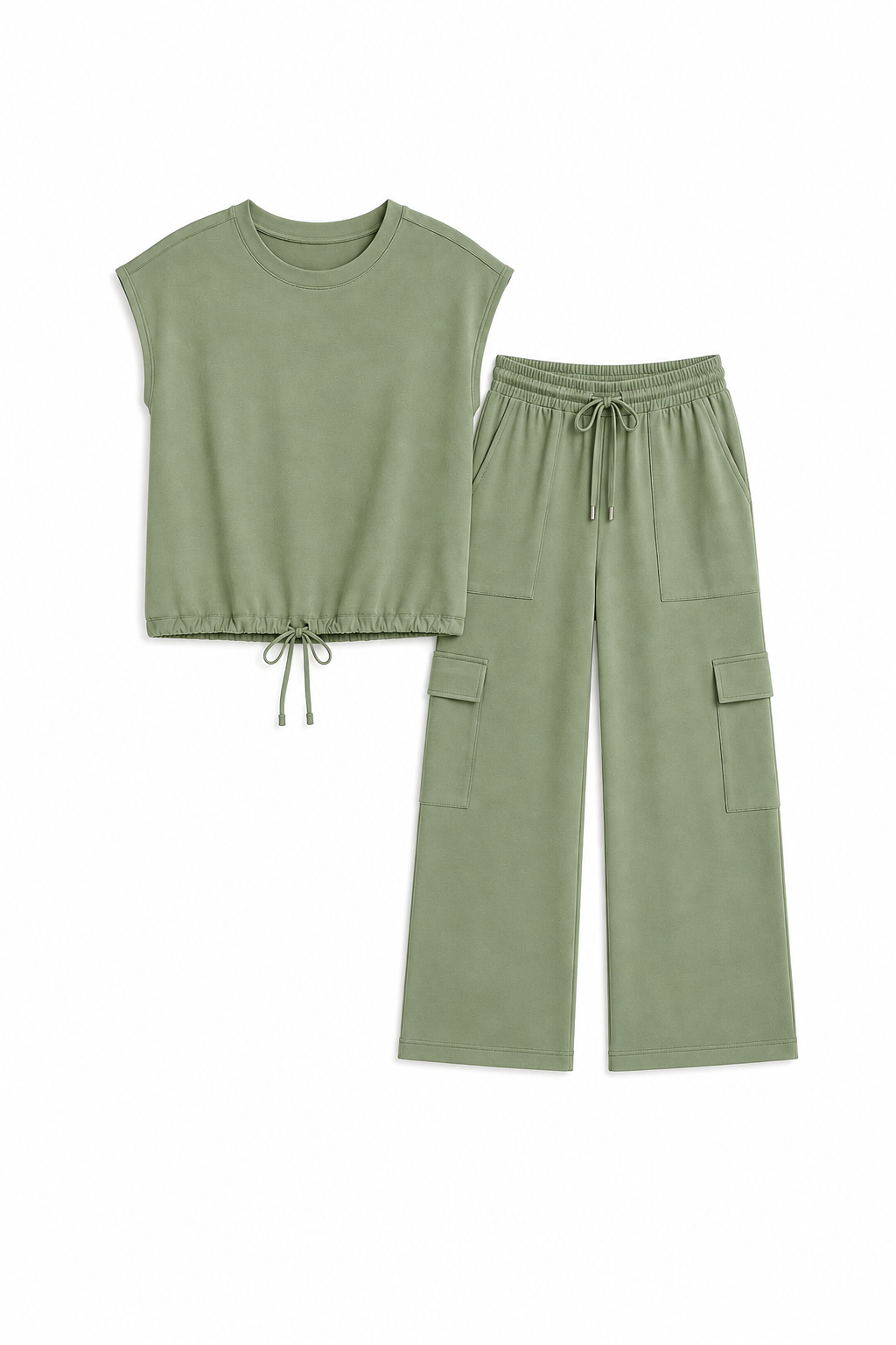 Cap sleeve top & cargo pant set
