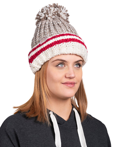 Canadiana Plush Beanie Hat with Pom Pom - Fungi