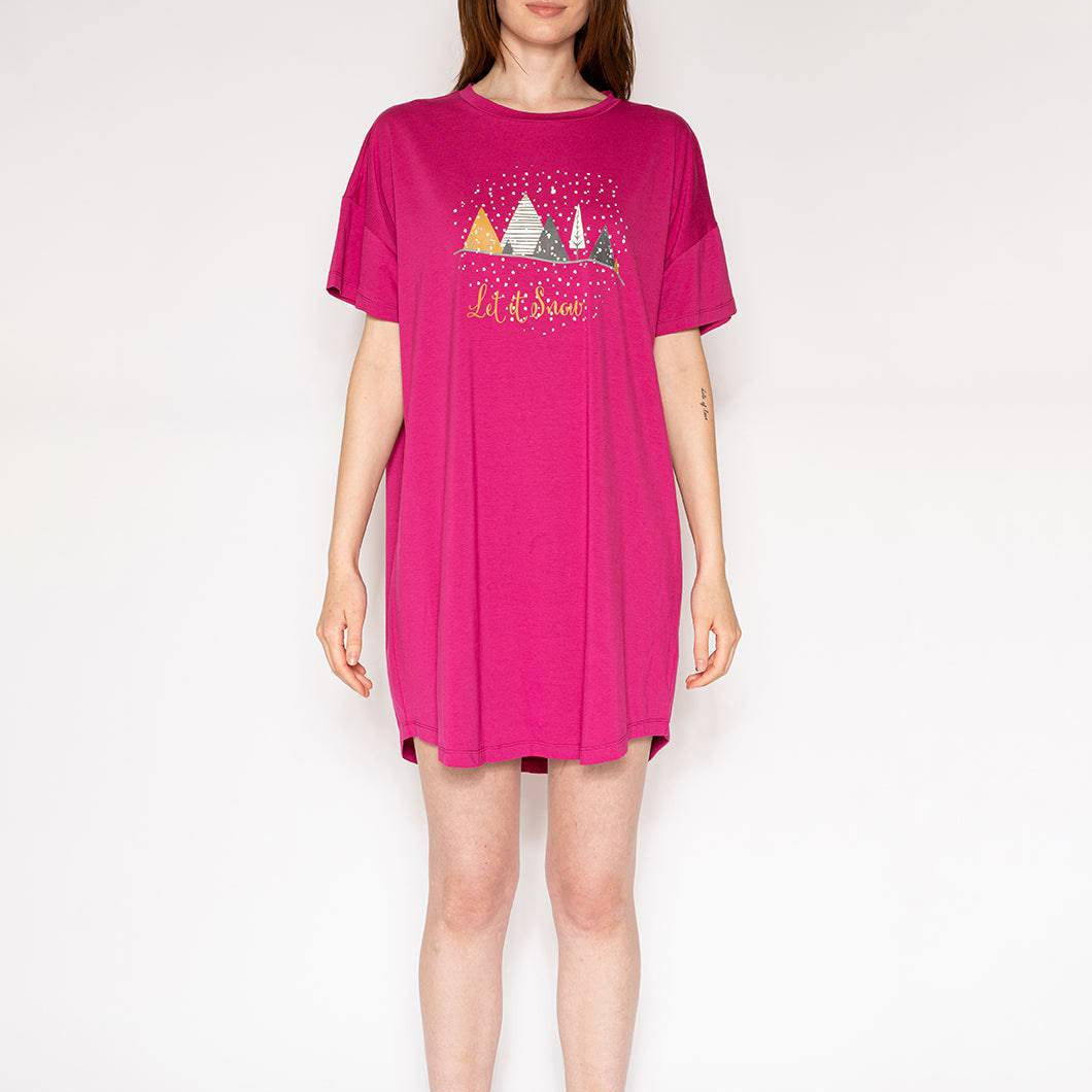 T-Shirt Dress - Let It Snow - LATTELOVE Co.