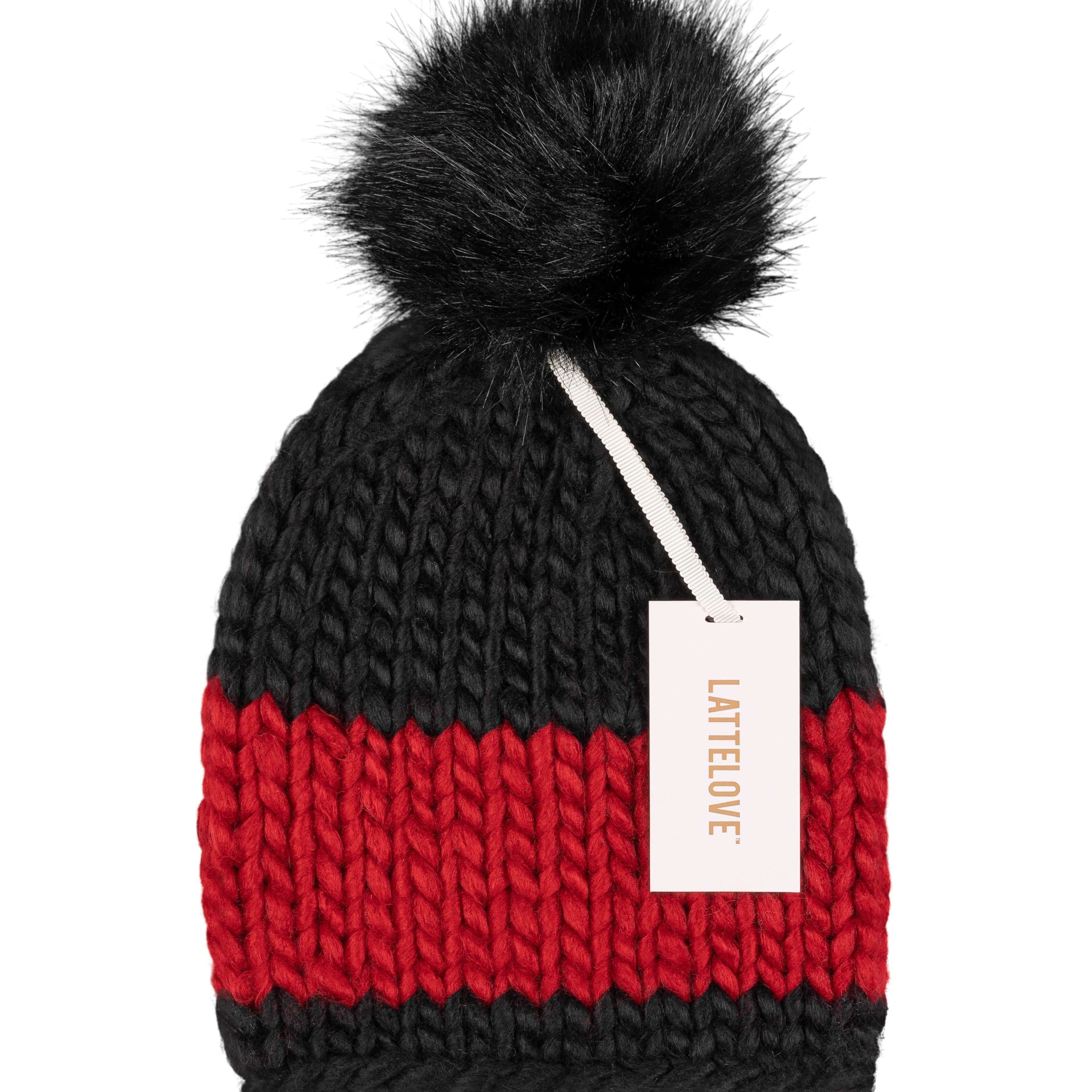 HAND-KNIT STRIPE HAT - LATTELOVE Co.