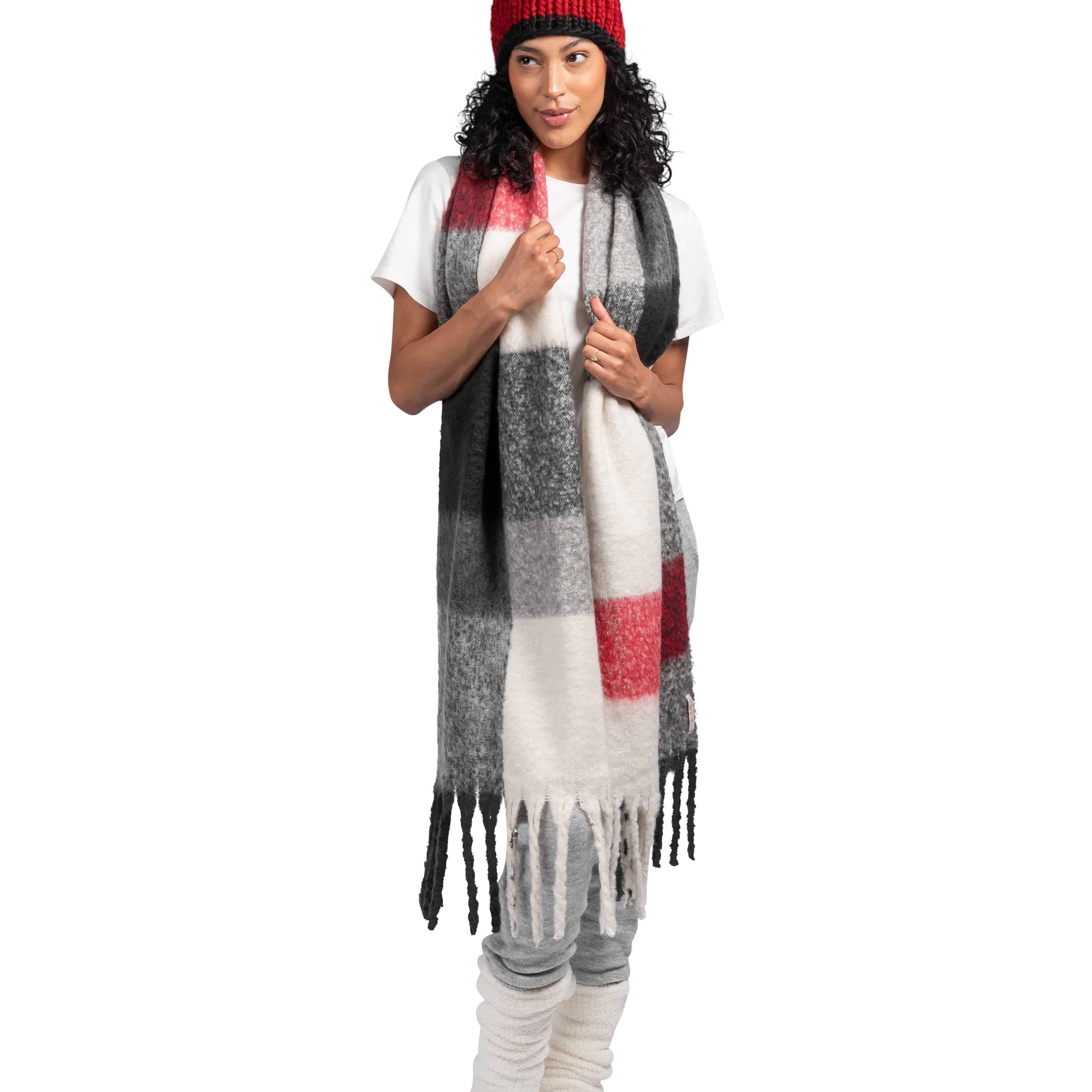 WIDE PLAID SCARF - LATTELOVE Co.