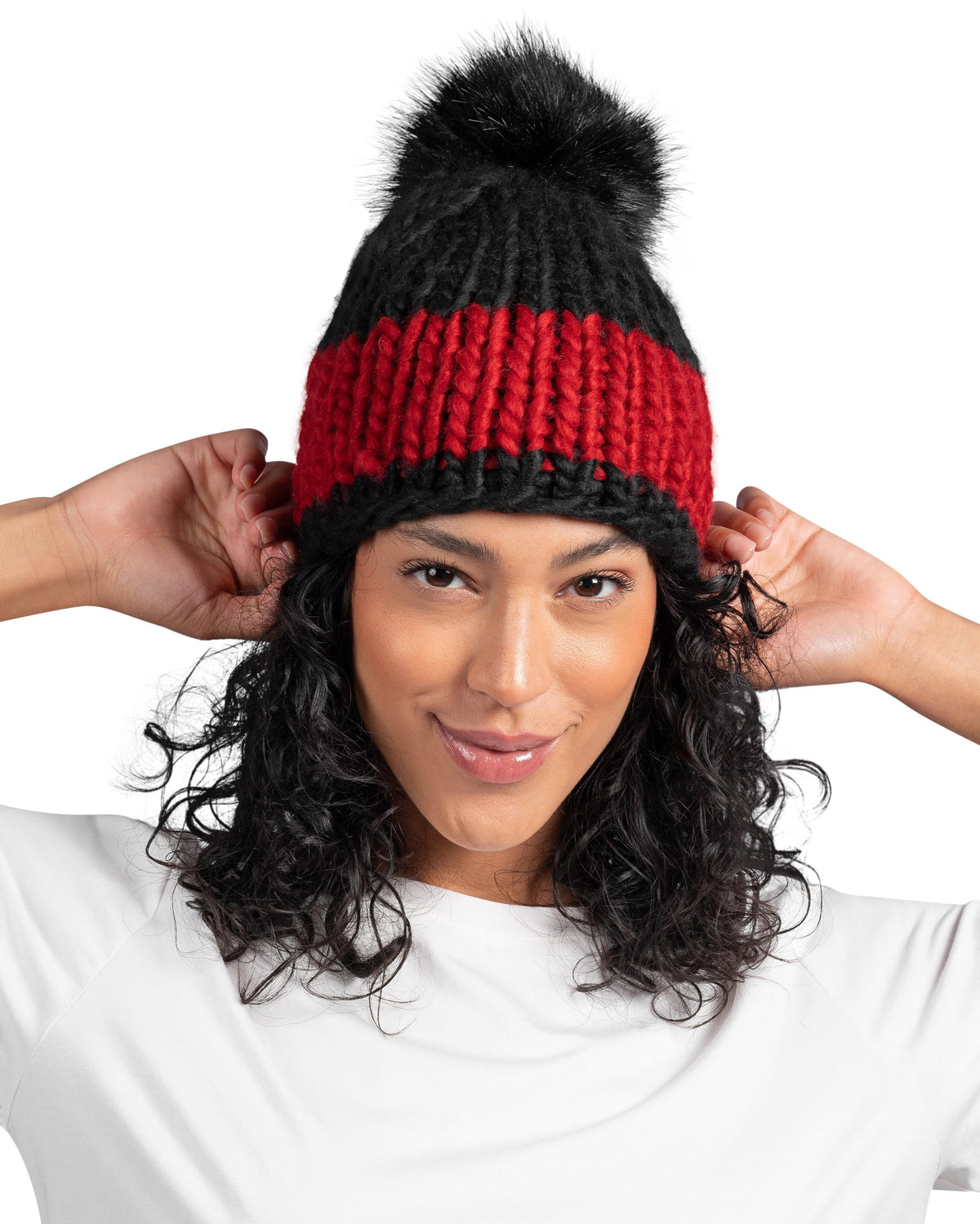 HAND-KNIT STRIPE HAT - LATTELOVE Co.