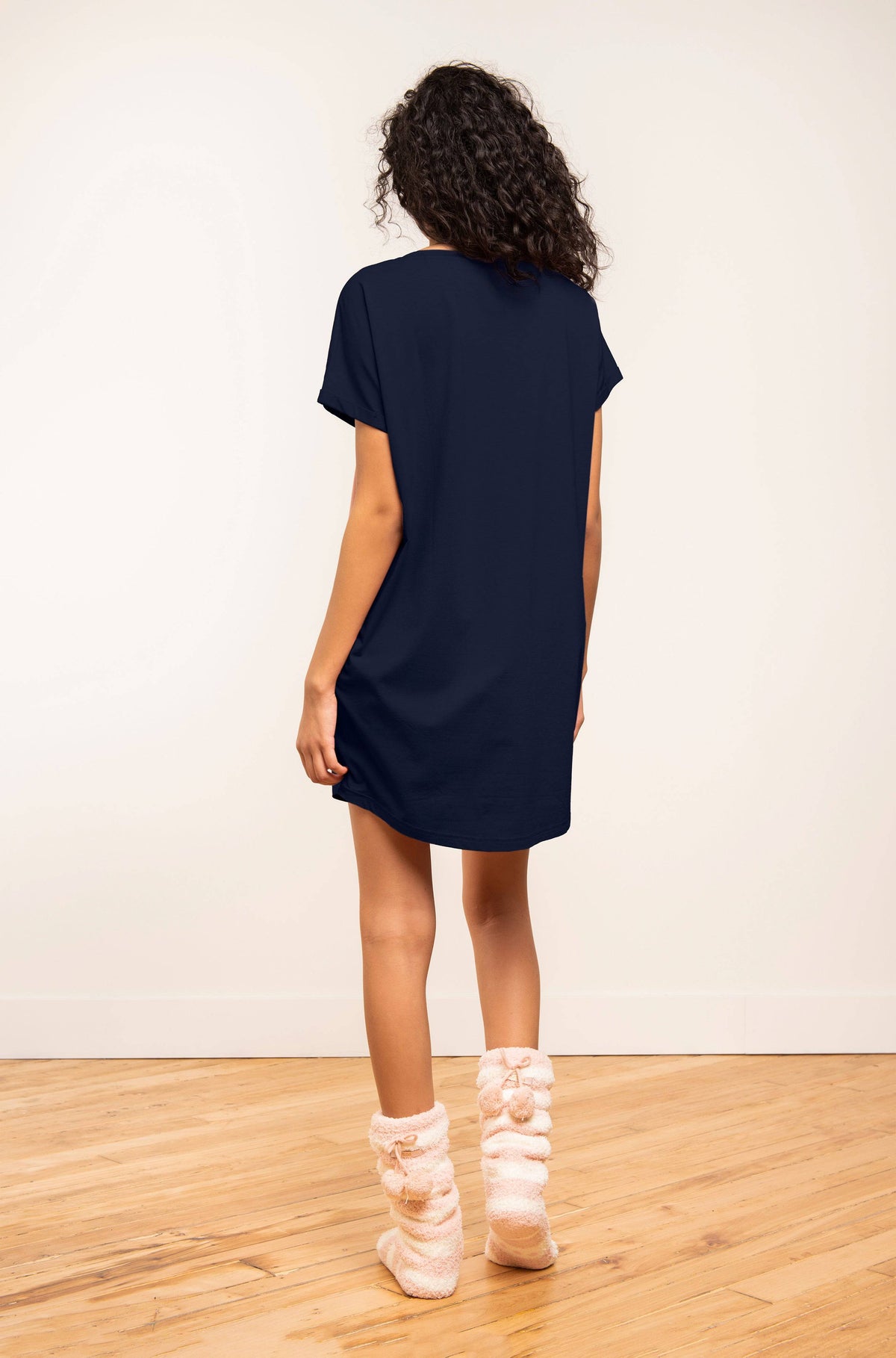 T-Shirt Dress - Navy Floral - LATTELOVE Co.