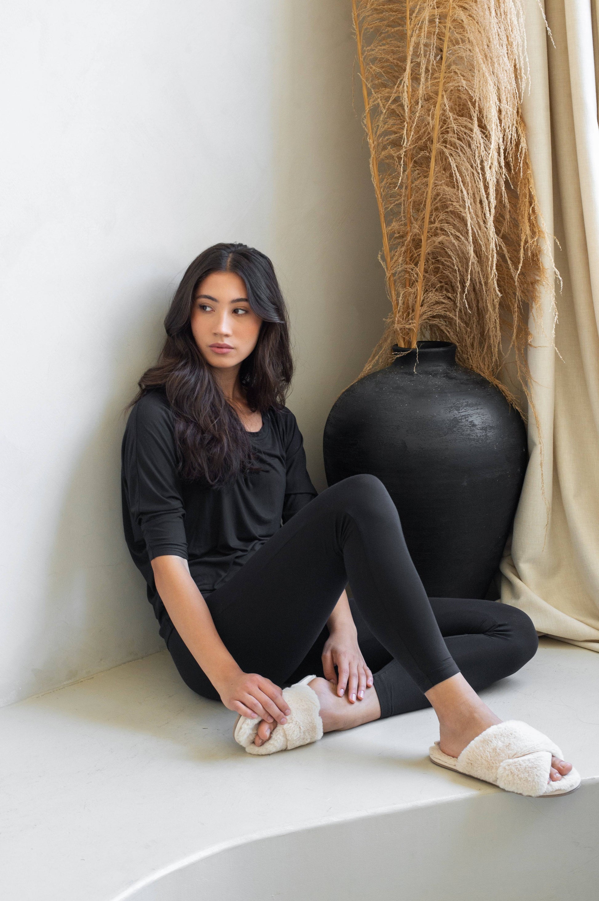 Essential Lounge Pant - Black Sesame - LATTELOVE Co.