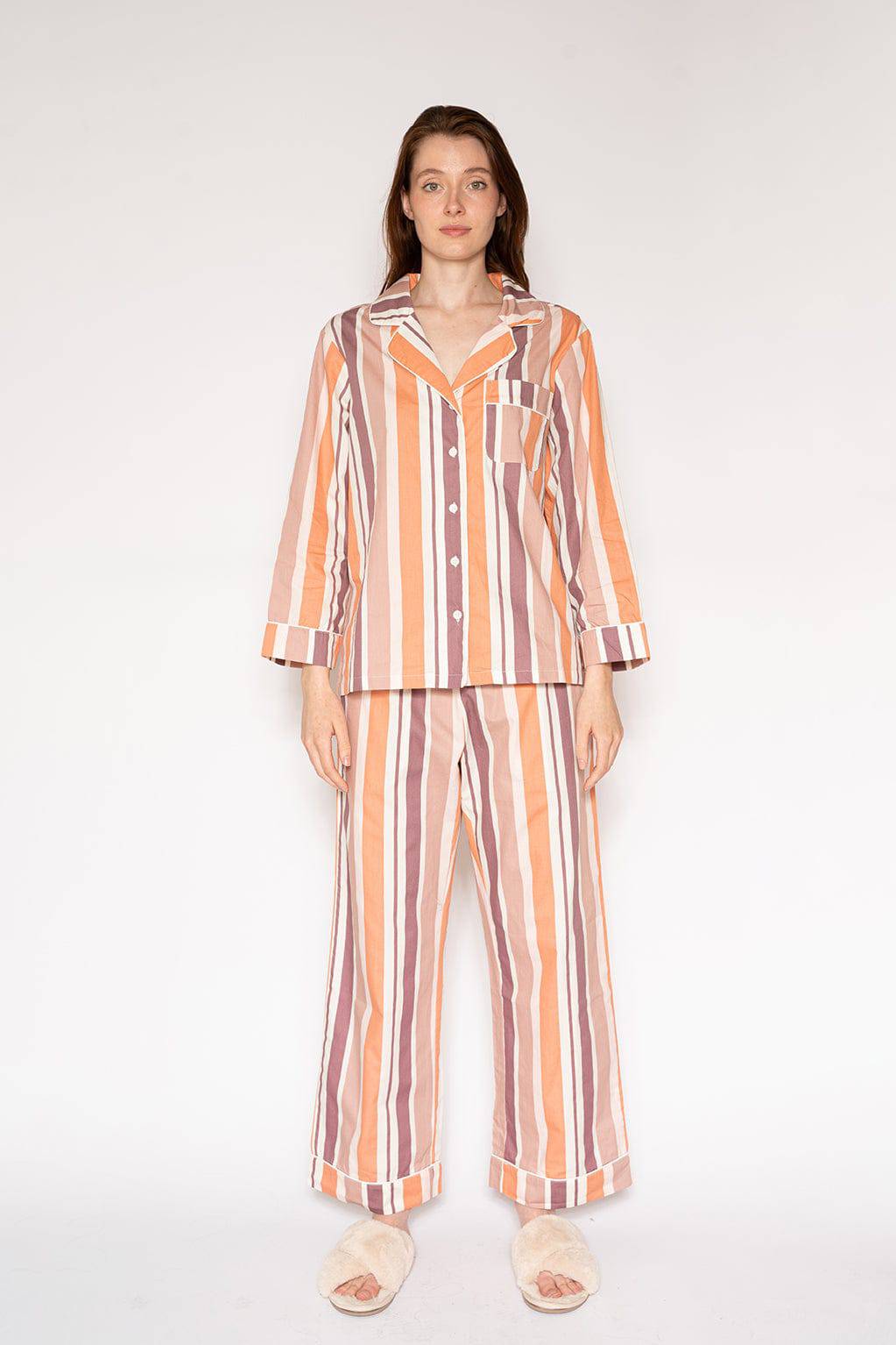 Poplin PJ Set - Icing Stripe - LATTELOVE Co.