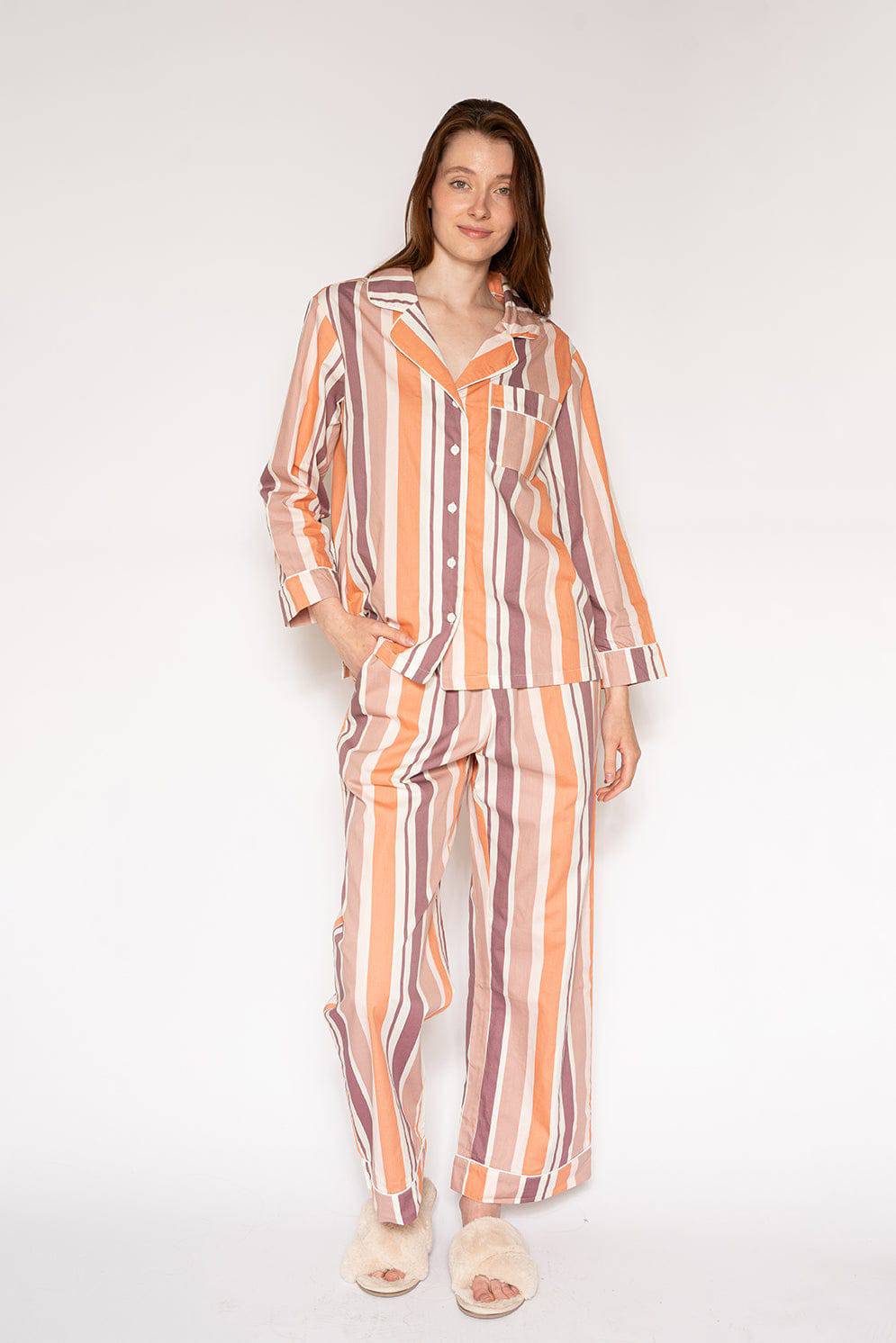 Poplin PJ Set - Icing Stripe - LATTELOVE Co.
