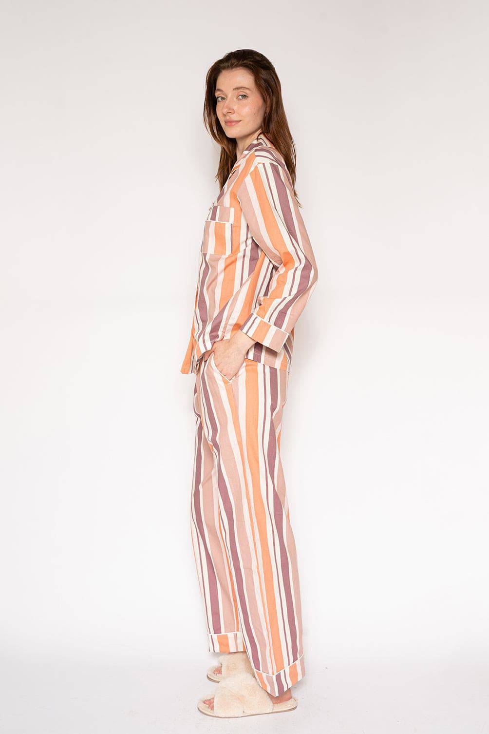 Poplin PJ Set - Icing Stripe - LATTELOVE Co.