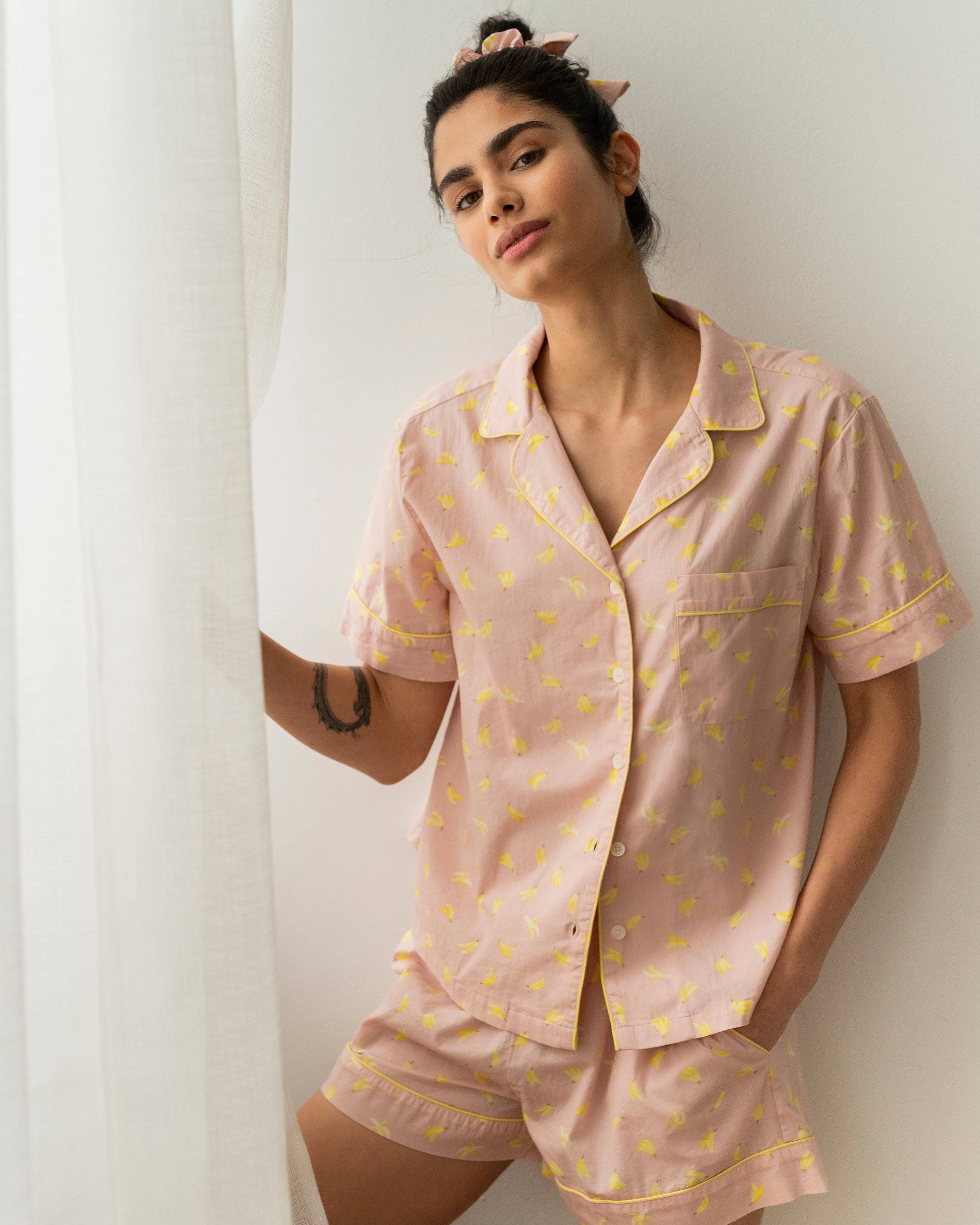 Woven Cotton Short Sleeve & Short PJ Set - LATTELOVE Co.