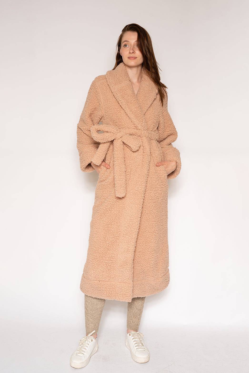 LONG SHERPA ROBE COAT - LATTELOVE Co.