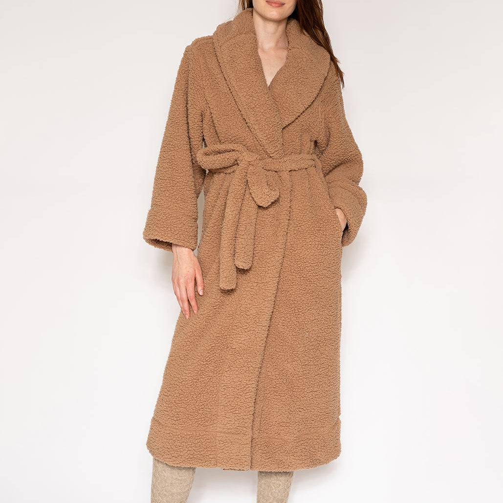 LONG SHERPA ROBE COAT - LATTELOVE Co.