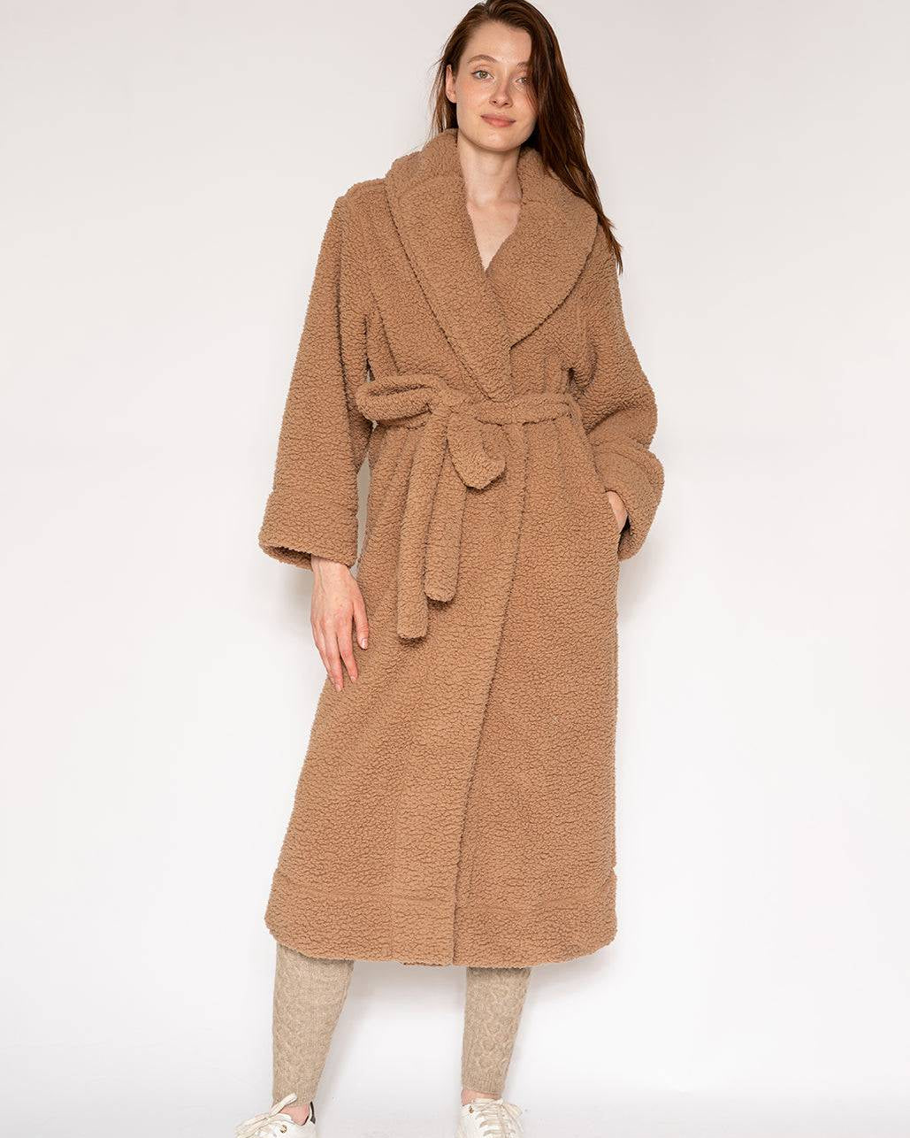 LONG SHERPA ROBE COAT - LATTELOVE Co.