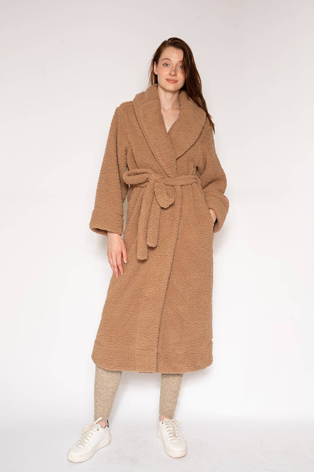 LONG SHERPA ROBE COAT - LATTELOVE Co.