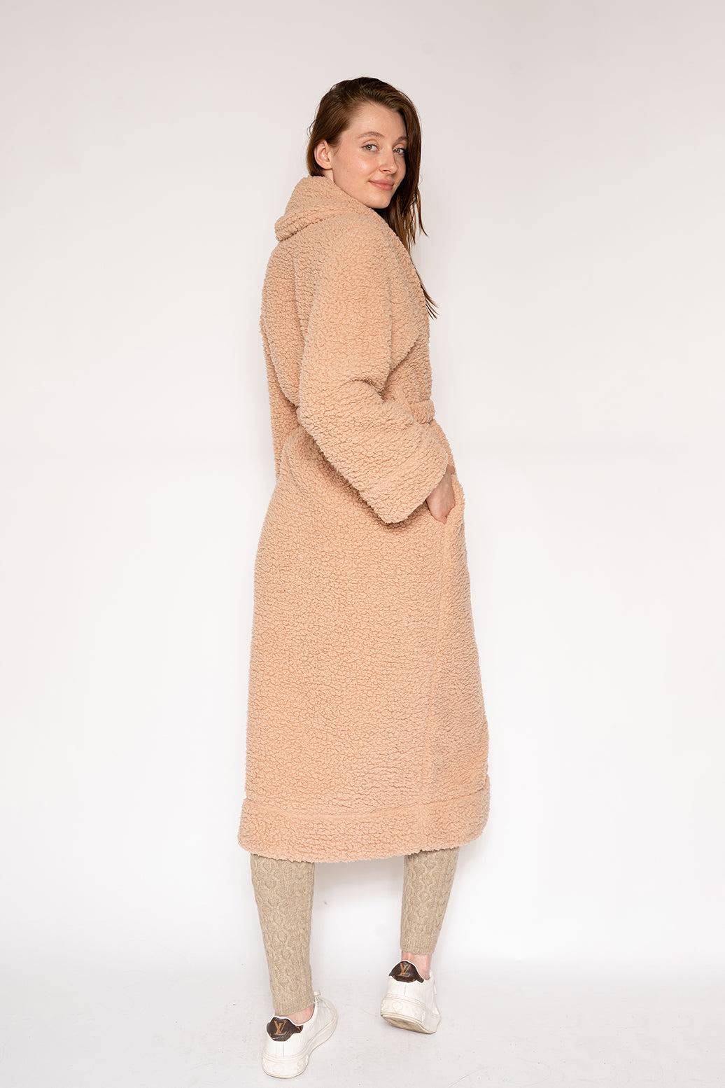 LONG SHERPA ROBE COAT - LATTELOVE Co.