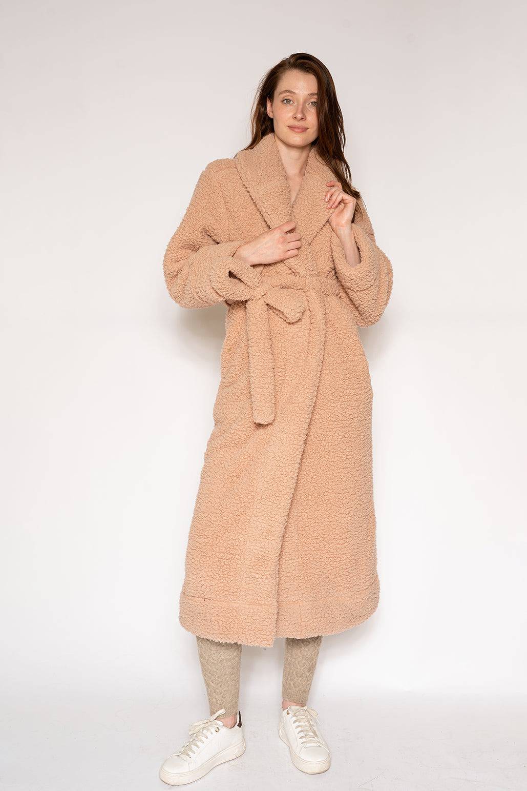 LONG SHERPA ROBE COAT - LATTELOVE Co.