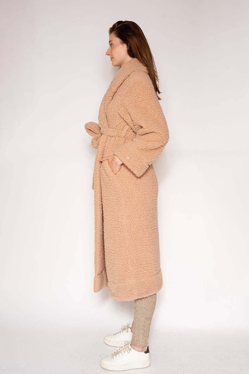 LONG SHERPA ROBE COAT - LATTELOVE Co.