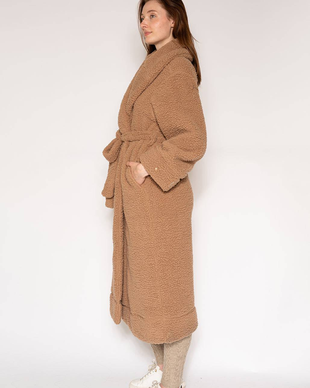 LONG SHERPA ROBE COAT - LATTELOVE Co.