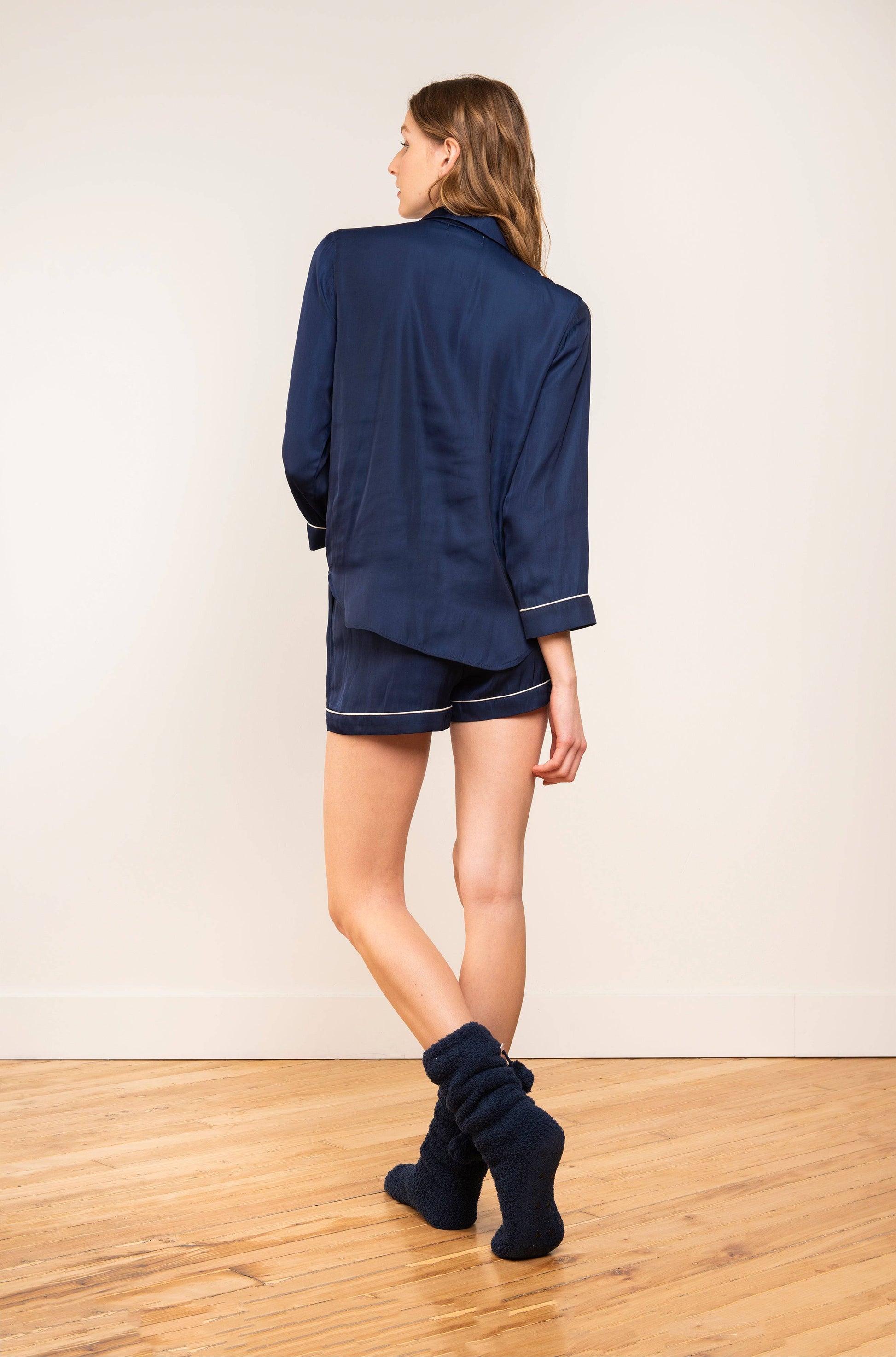 Long-sleeve Button Up Shirt and Short PJ Set - LATTELOVE Co.