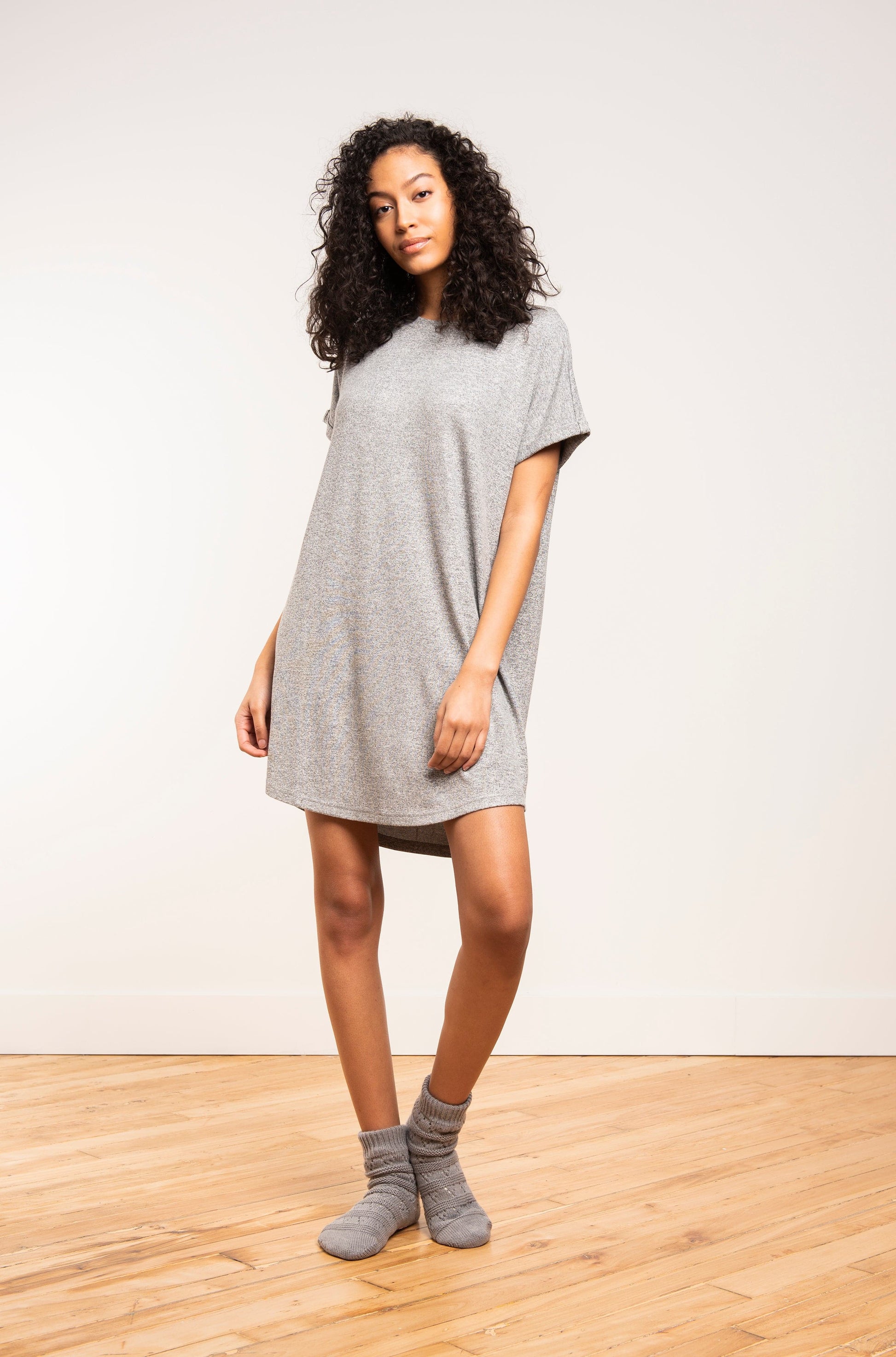 Marled Knit Hacci Chemise - LATTELOVE Co.