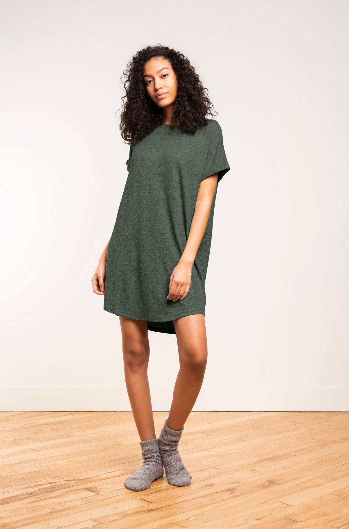 Marled Knit Hacci Chemise - LATTELOVE Co.