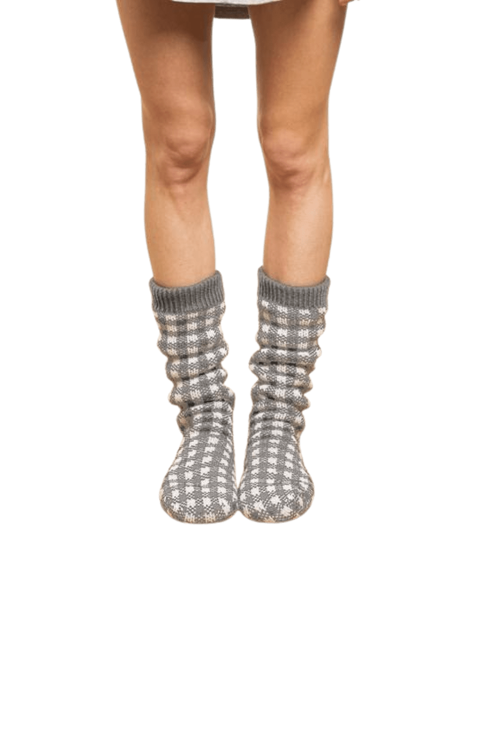 Gingham Slipper Sock - LATTELOVE Co.