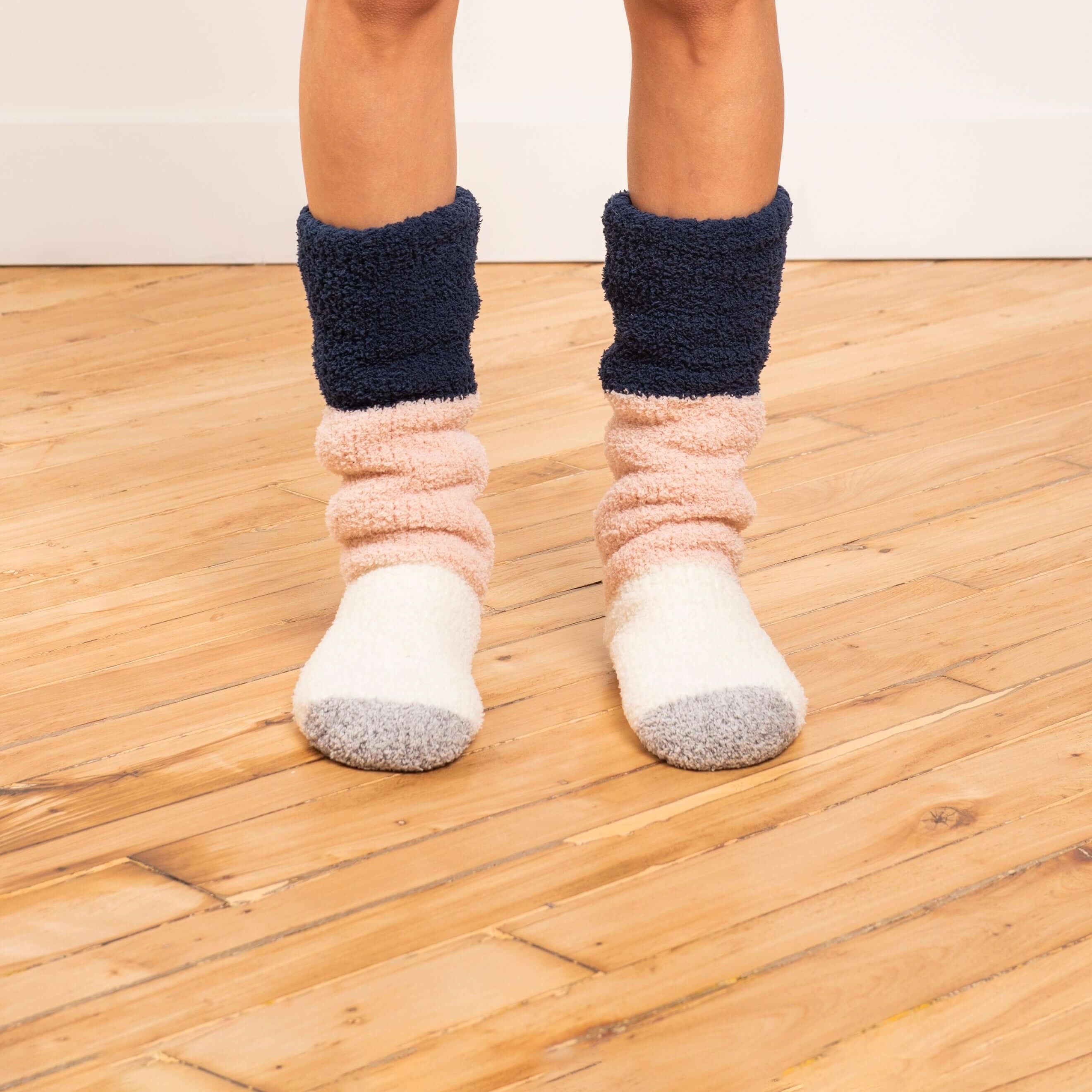 Color Block Slipper Socks - LATTELOVE Co.