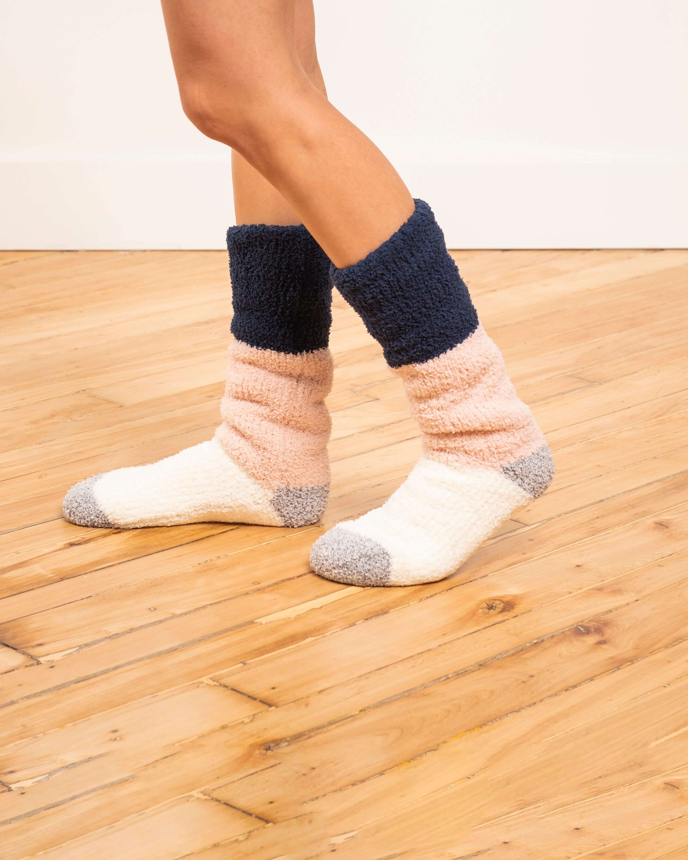 Color Block Slipper Socks - LATTELOVE Co.