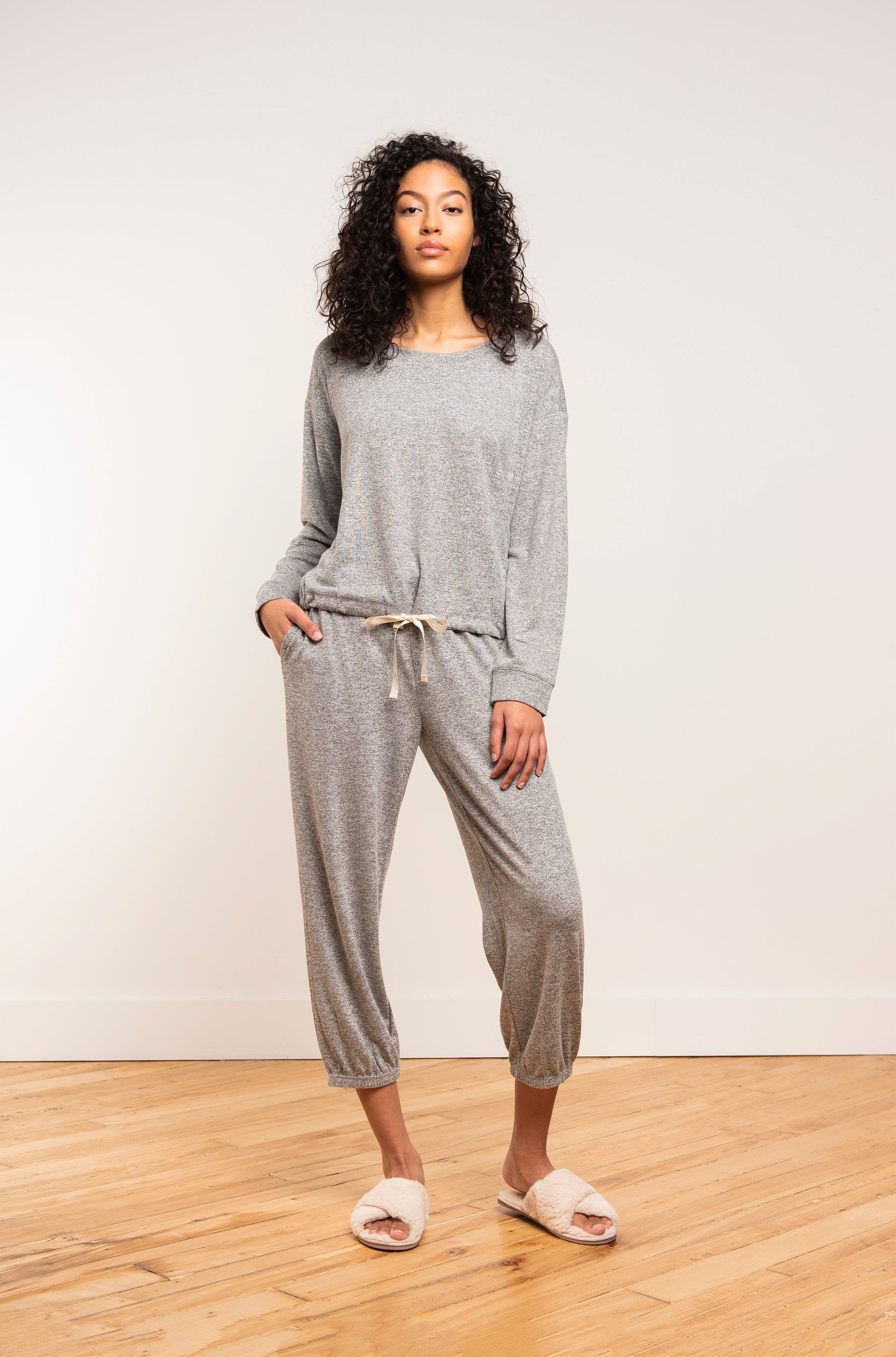 Marled Knit Hacci Sweatshirt - LATTELOVE Co.