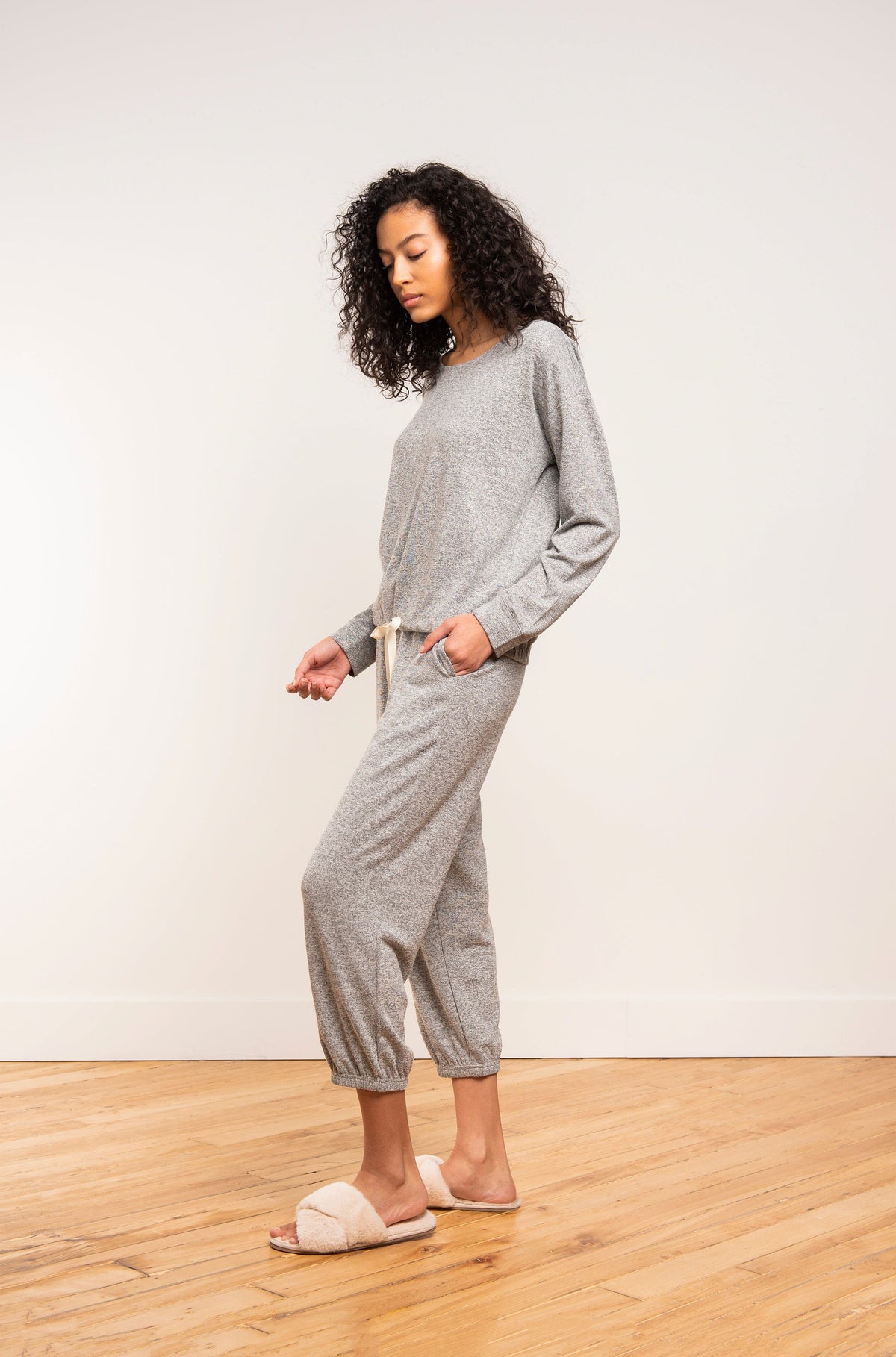 Marled Knit Hacci Sweatshirt - LATTELOVE Co.