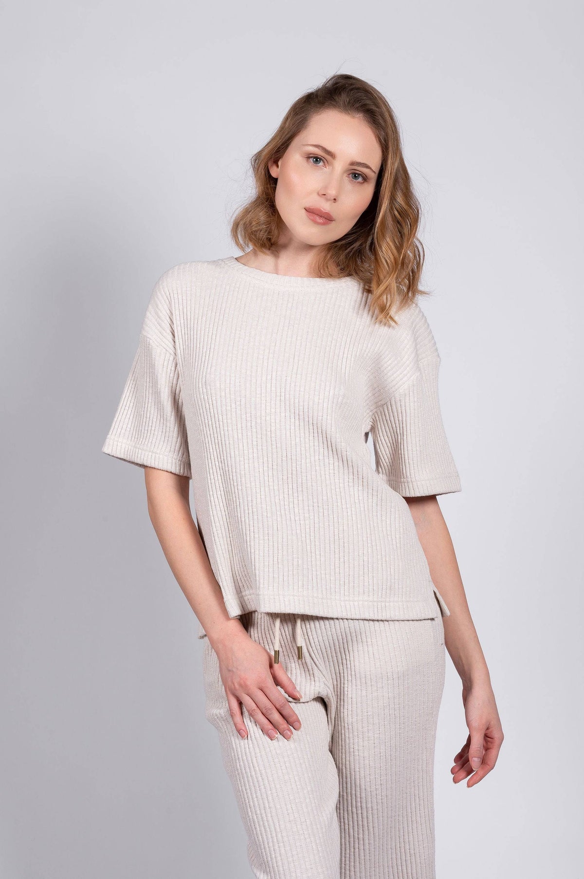 Sweater Rib Knit Tee - LATTELOVE Co.