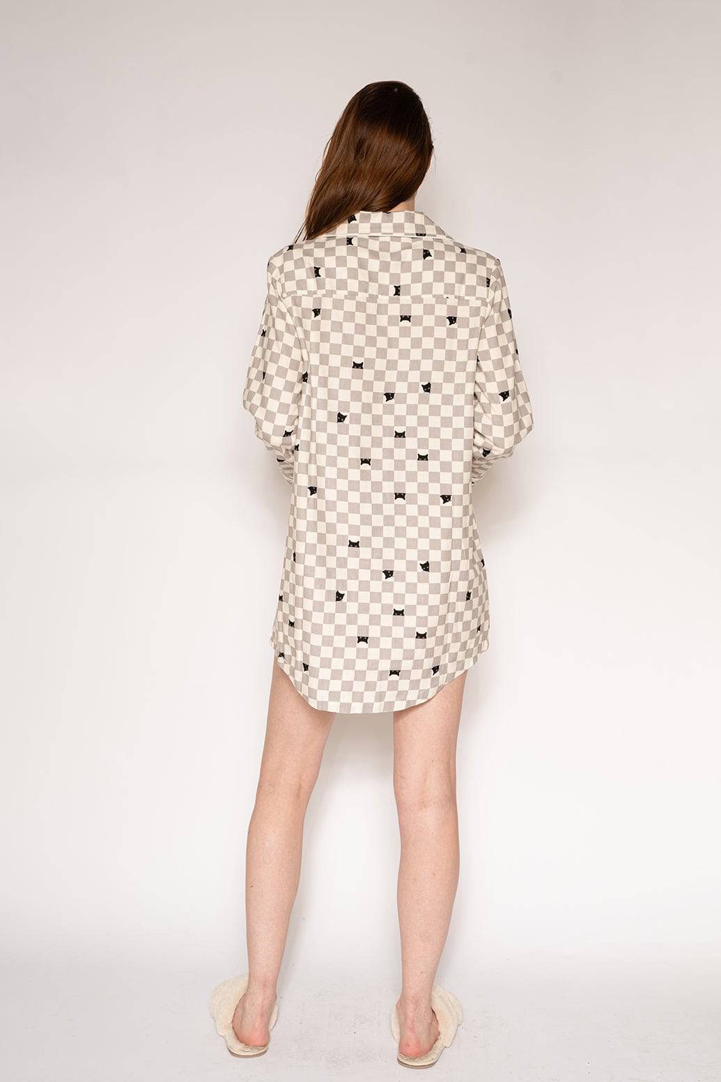 Long Sleeve Flannel Night Shirt - Max & Bob - LATTELOVE Co.
