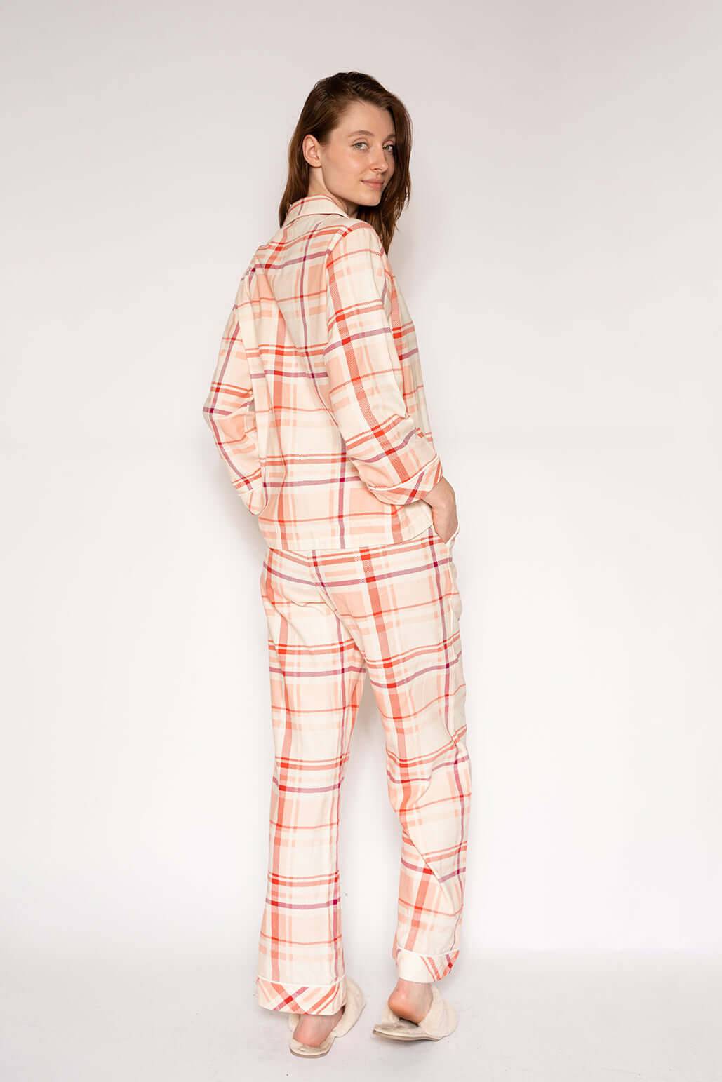 BERRY PLAID FLANNEL LS & PANT PJ SET