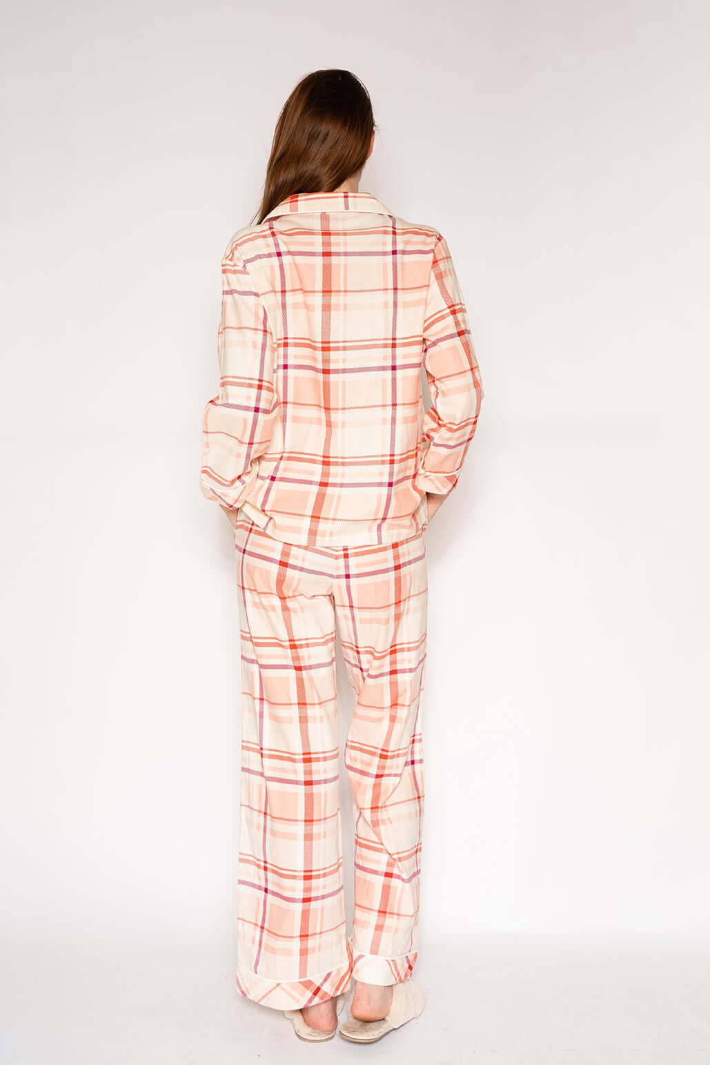 BERRY PLAID FLANNEL LS & PANT PJ SET