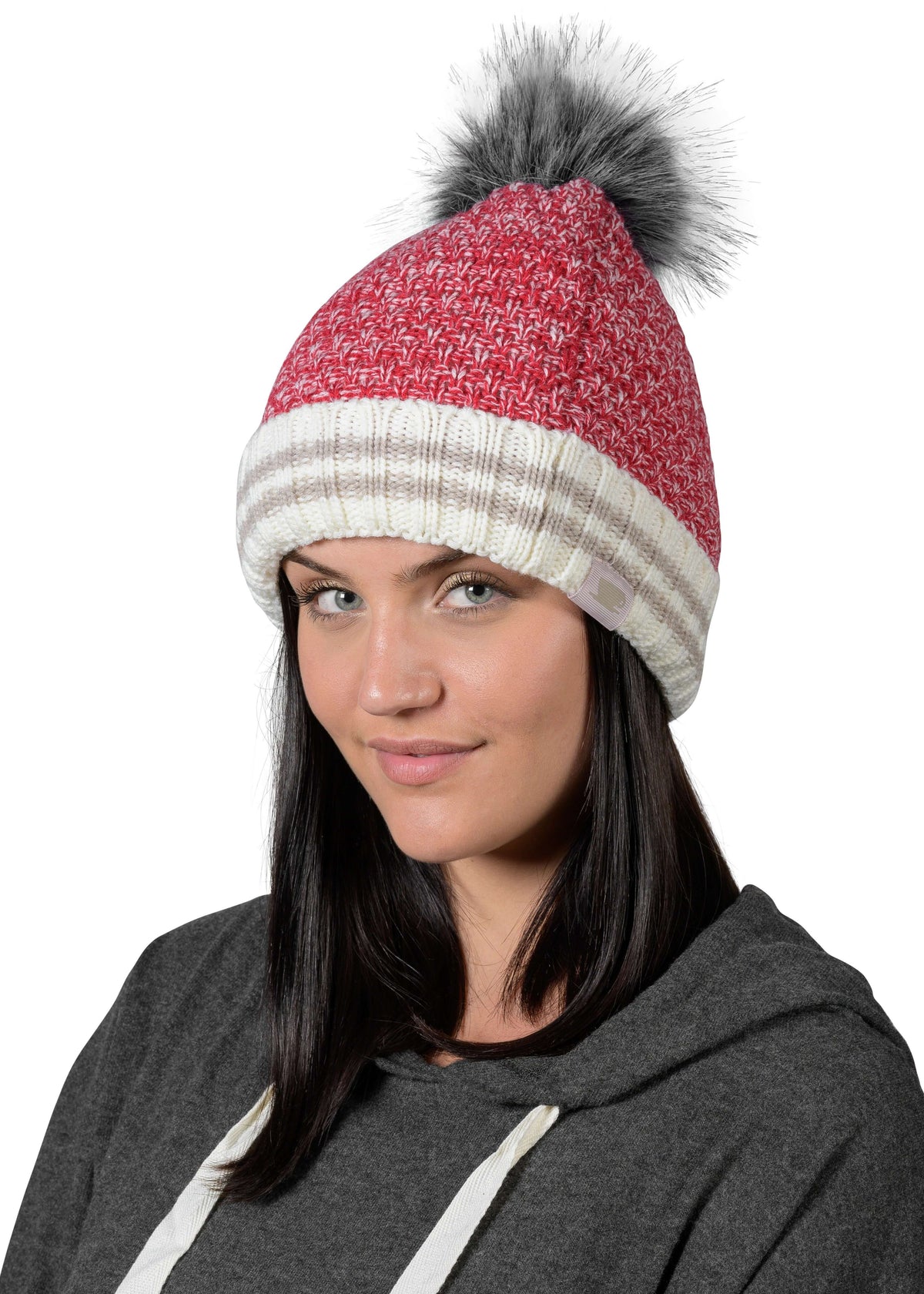 Canadiana Knit Hat - Deep Red - LATTELOVE Co.