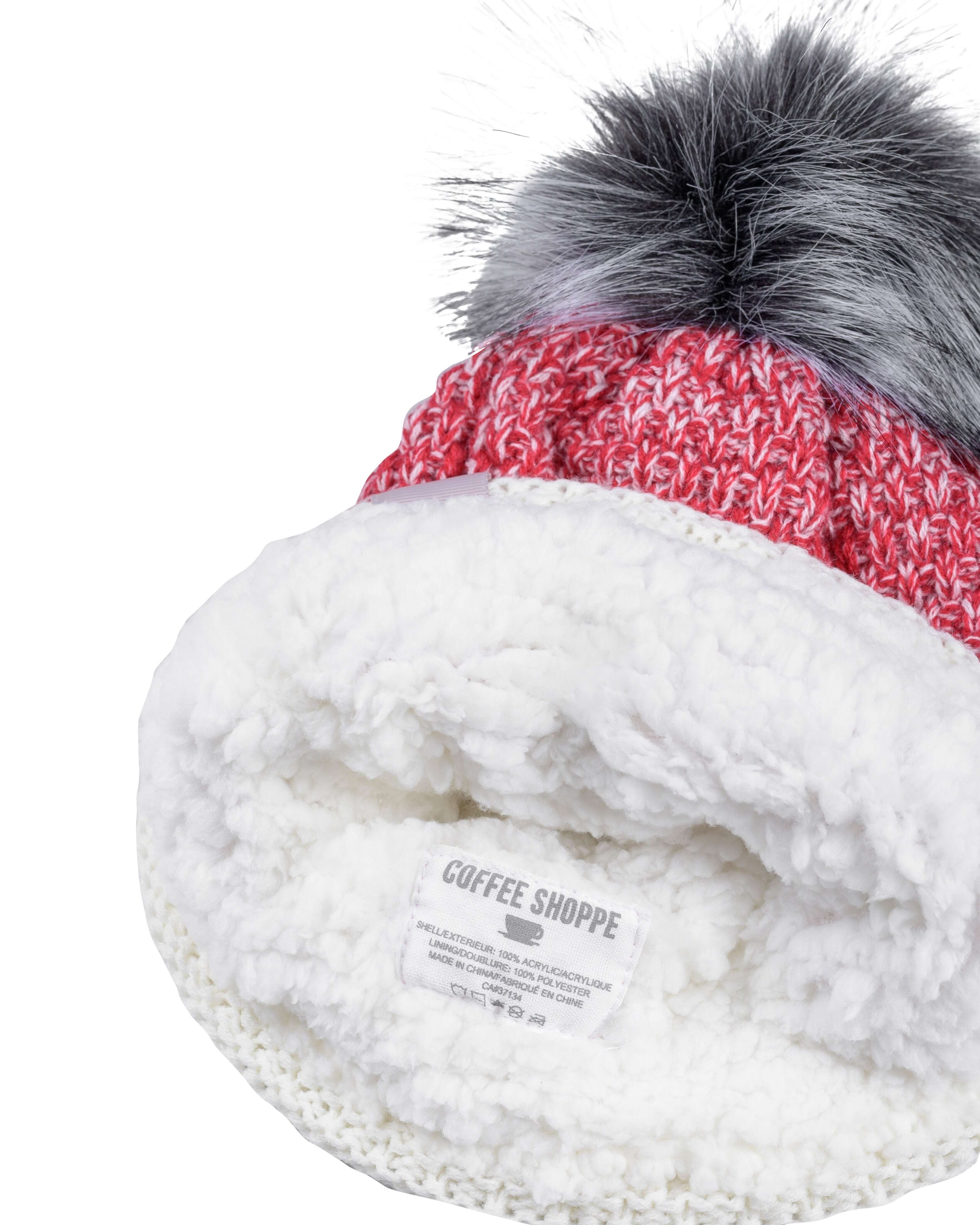 Canadiana Knit Hat - Deep Red - LATTELOVE Co.