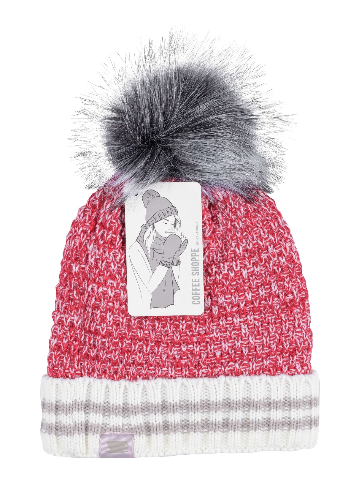 Canadiana Knit Hat - Deep Red - LATTELOVE Co.